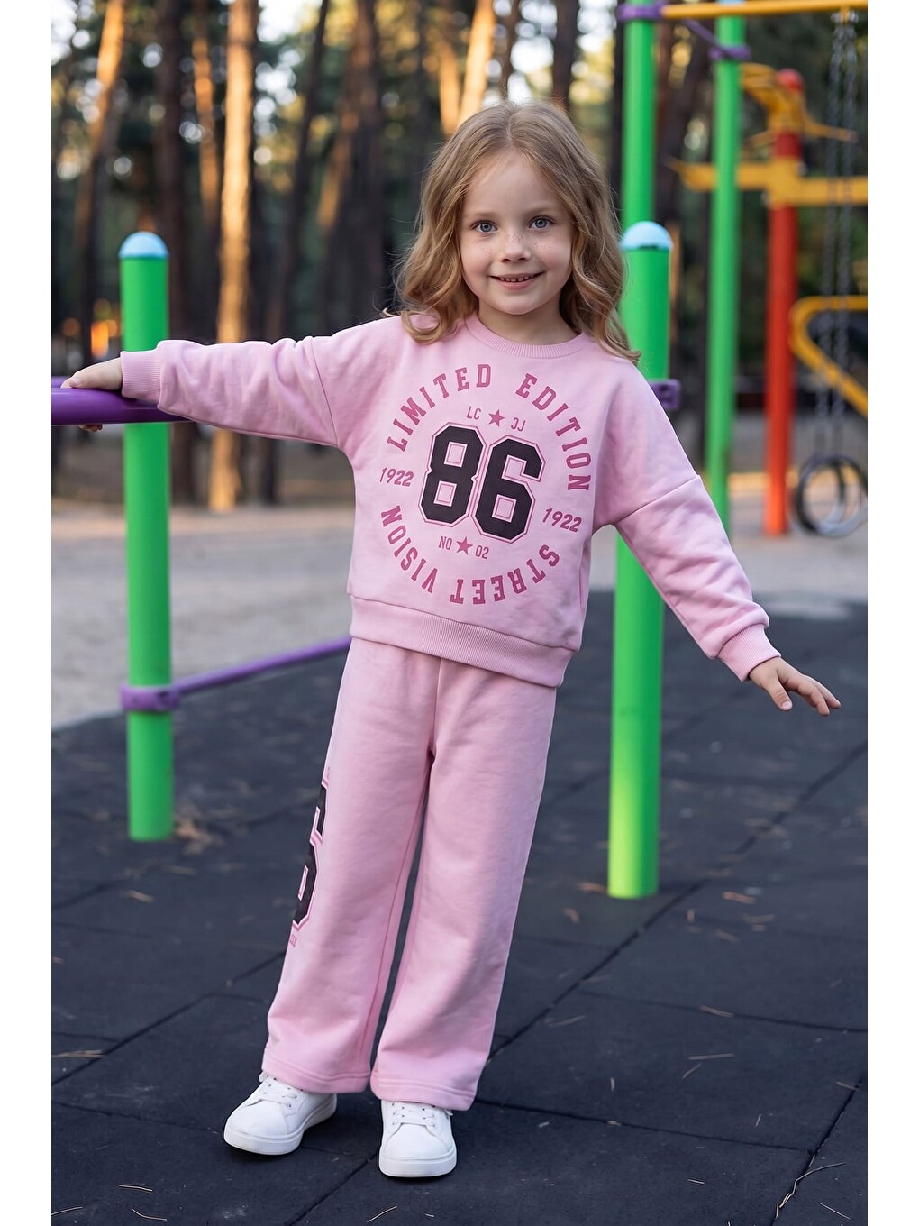 Pembe 3 İplik 86 Baskılı Kız Çocuk 2 Li Takım