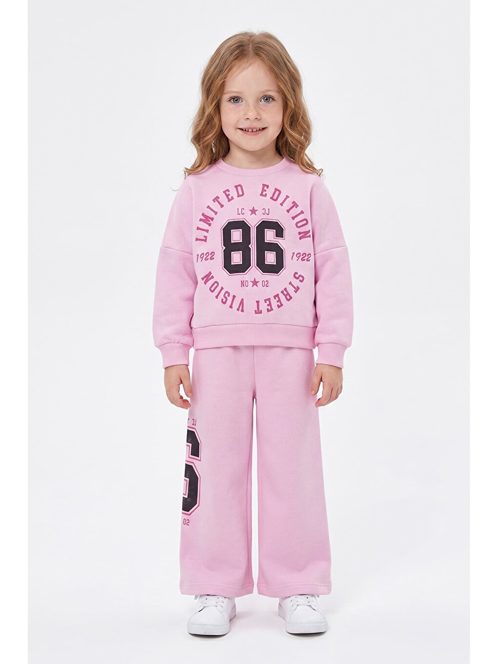 Pembe 3 İplik 86 Baskılı Kız Çocuk 2 Li Takım-1