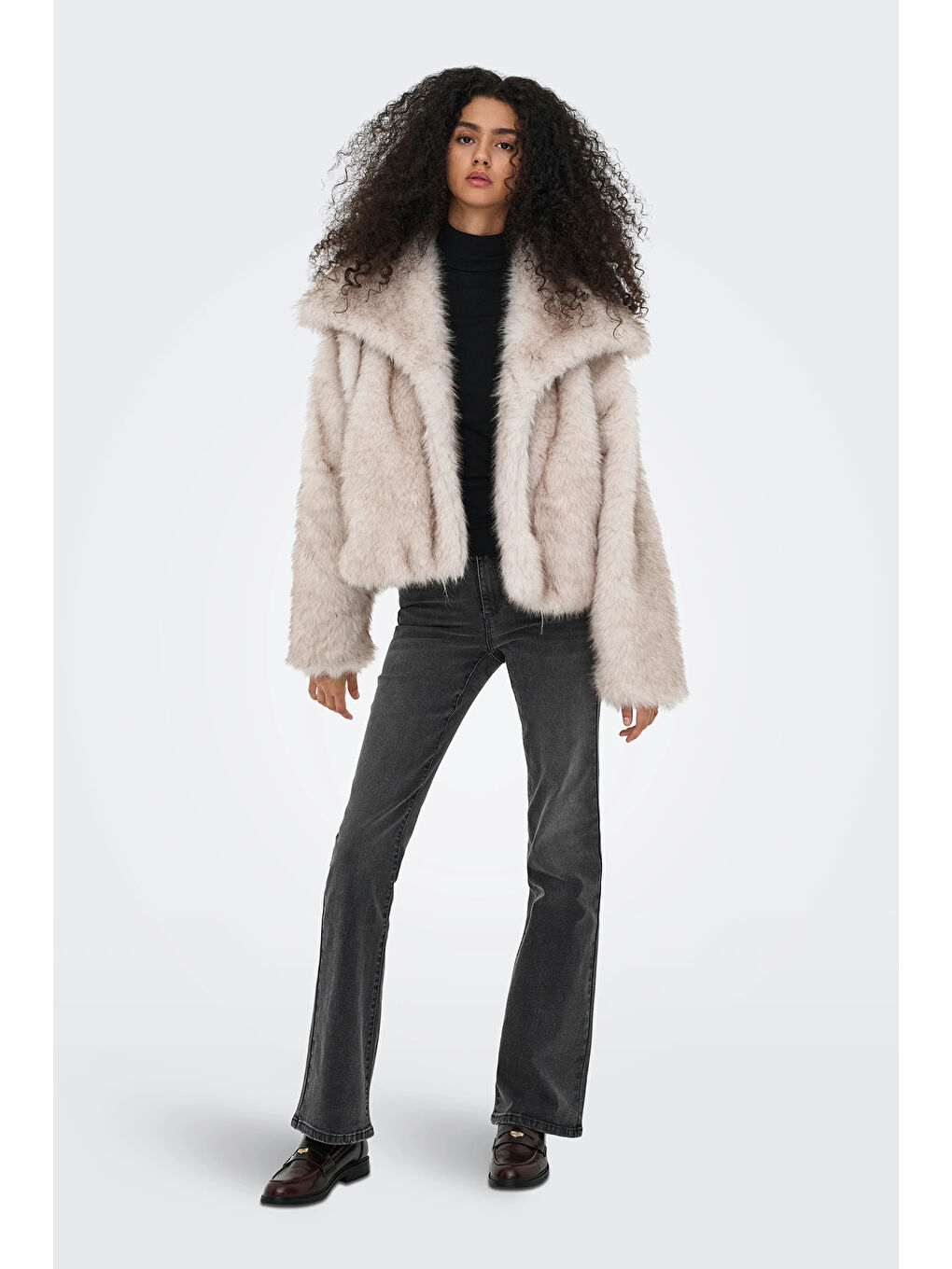 Bej Onldawn Regular Fit Yumuşak Tüylü Mont 15348977-1