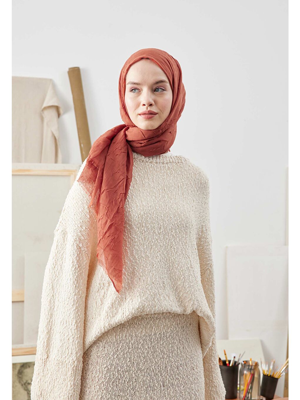 Turuncu Bambu Şal Bakır-1