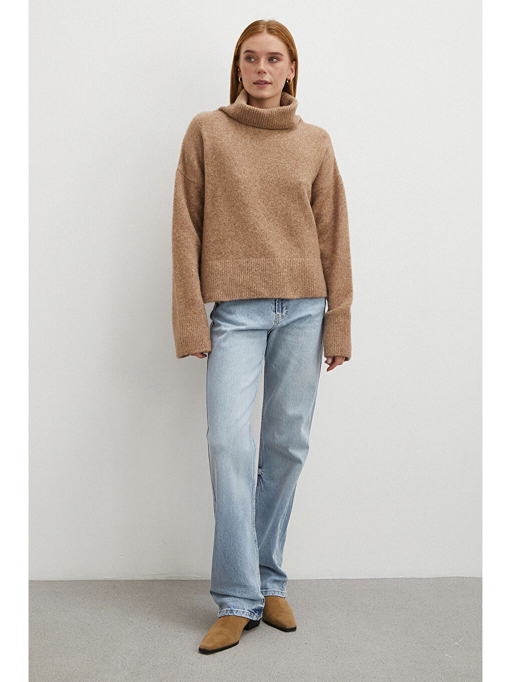 Yüksek Bel Straight Fit Jean Buz Mavisi