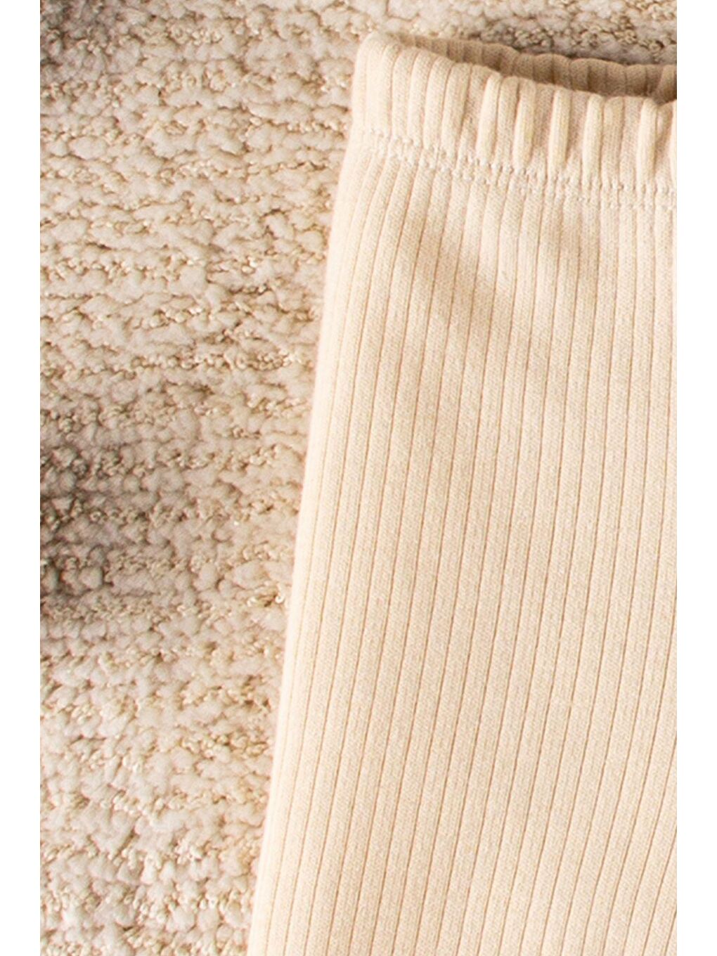 Ekru Organik Kumaş Fitilli Alt Takım-2