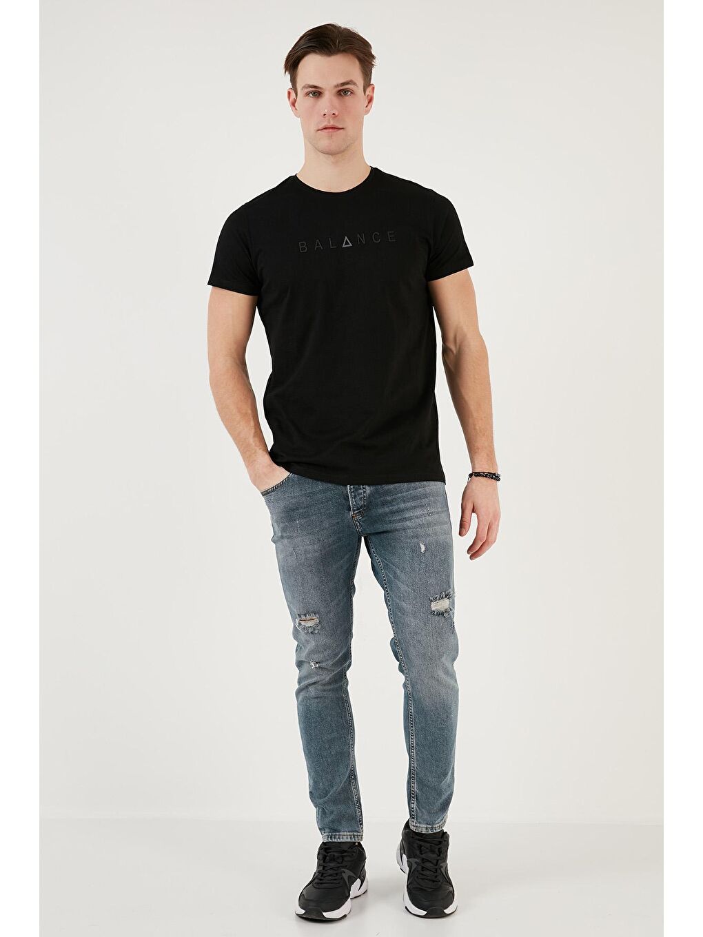 Buratti Siyah Pamuklu Slim Fit Bisiklet Yaka T Shirt 541BALANCE - 2