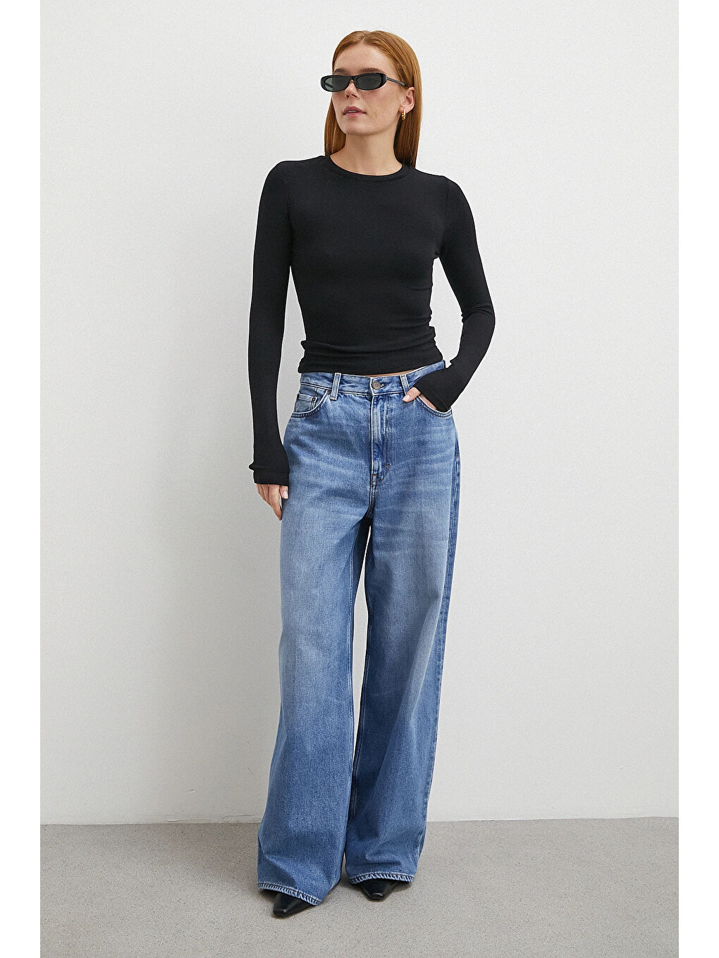 Kol Yırtmaçlı Bluz Siyah-1