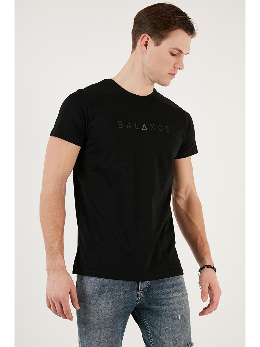 Buratti Siyah Pamuklu Slim Fit Bisiklet Yaka T Shirt 541BALANCE - 3