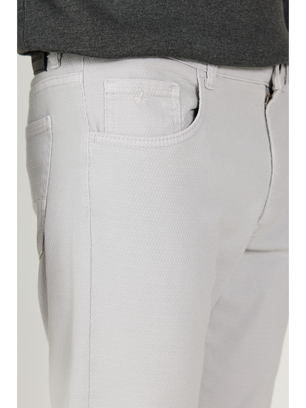Bej Erkek Taş Comfort Fit Rahat Kesim 5 Cep Armürlü Pamuklu Pantolon-3