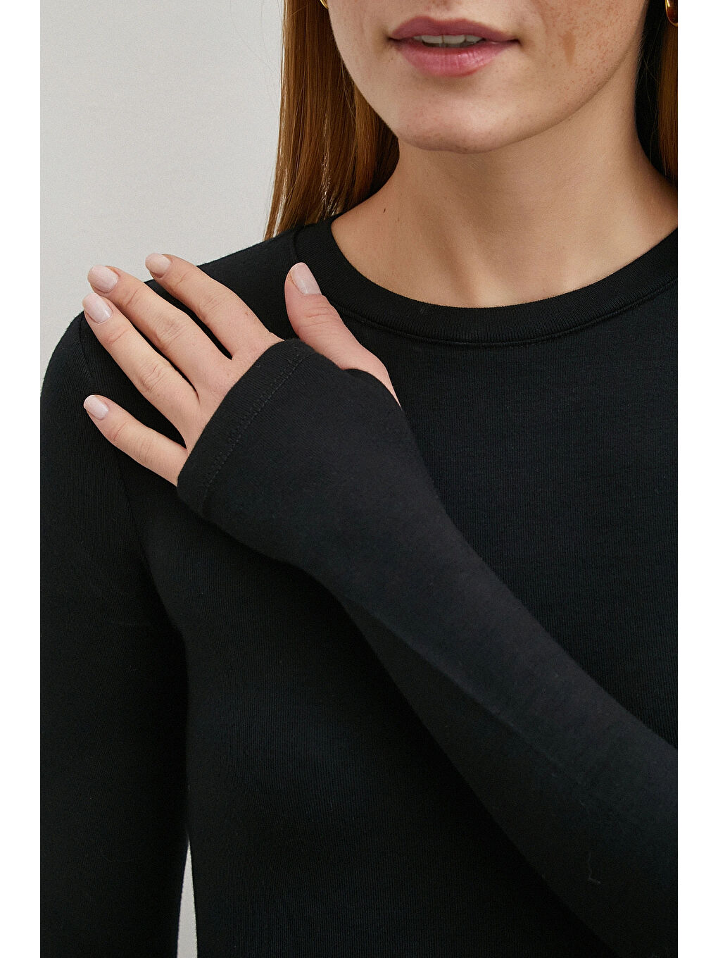 Kol Yırtmaçlı Bluz Siyah-4