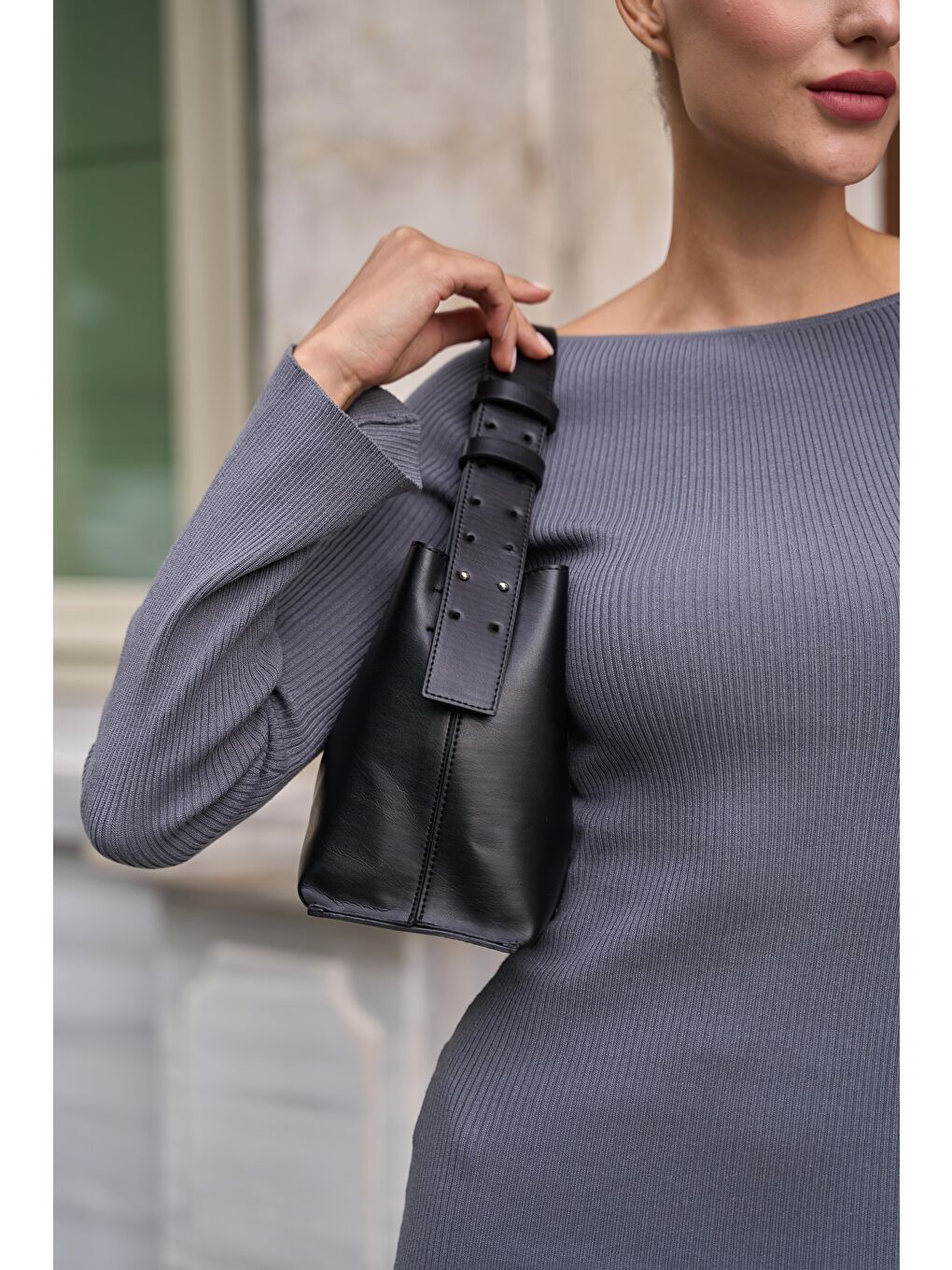 NoirAskı Detay El Ve Kol Çantası Siyah-4