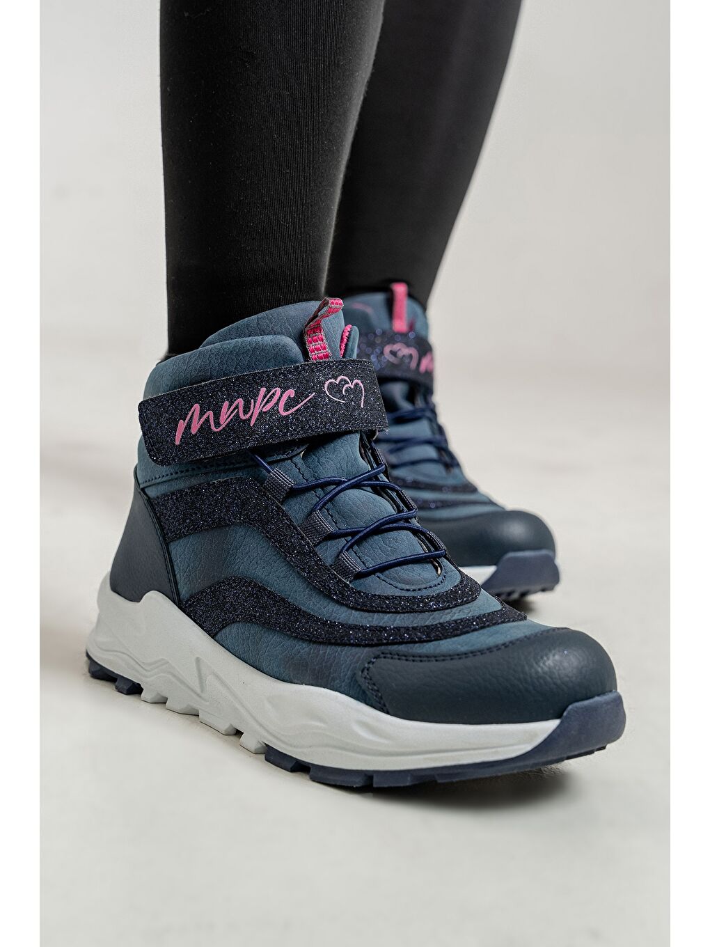 Kız Çocuk Lacivert Suni Deri Suya Dayanıklı Anatomik Günlük Bot