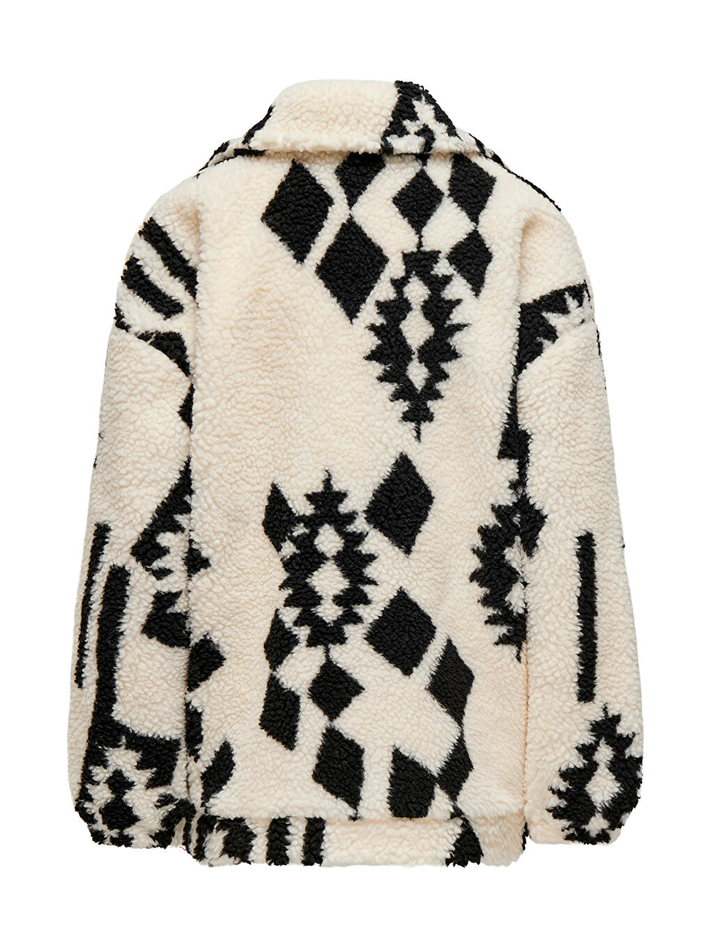Ekru Onlpop Oversize Fit Desenli Ceket Yaka Mont 15329909-1