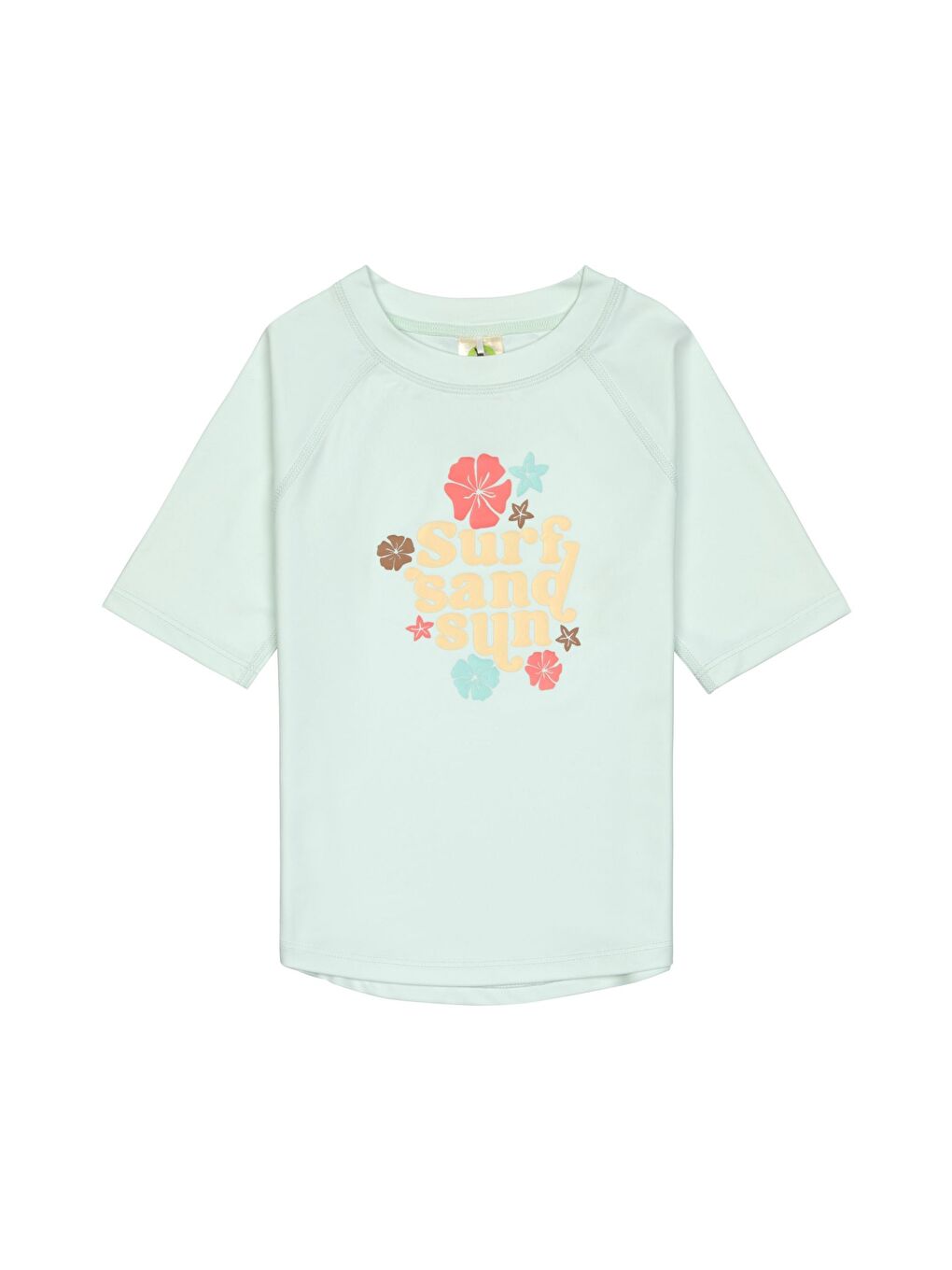 Mavi Flowers UV Korumalı Kısa Kollu Mayo Tişört Sea Foam