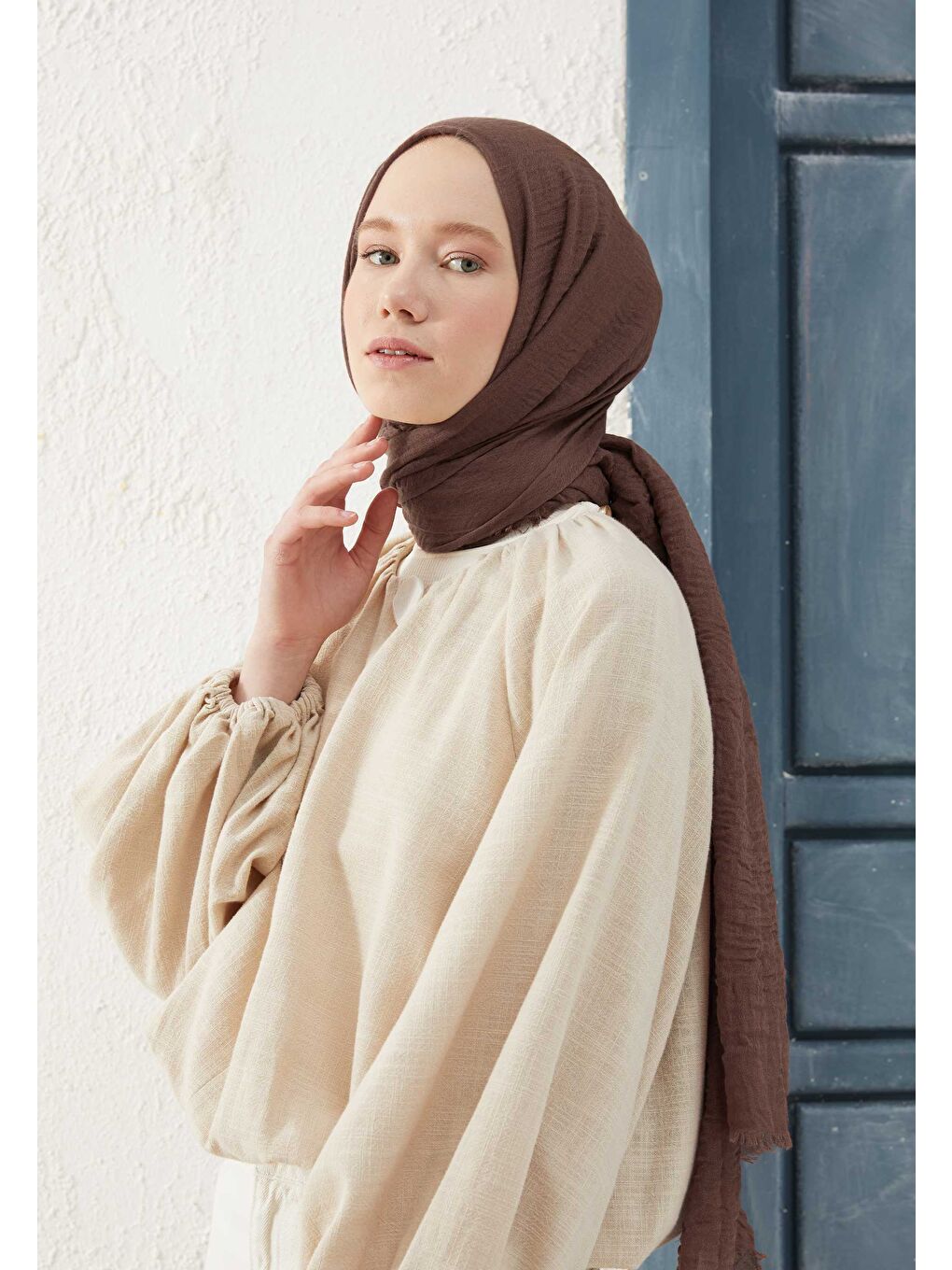 Kahverengi Bürümcük Şal Kakao-4