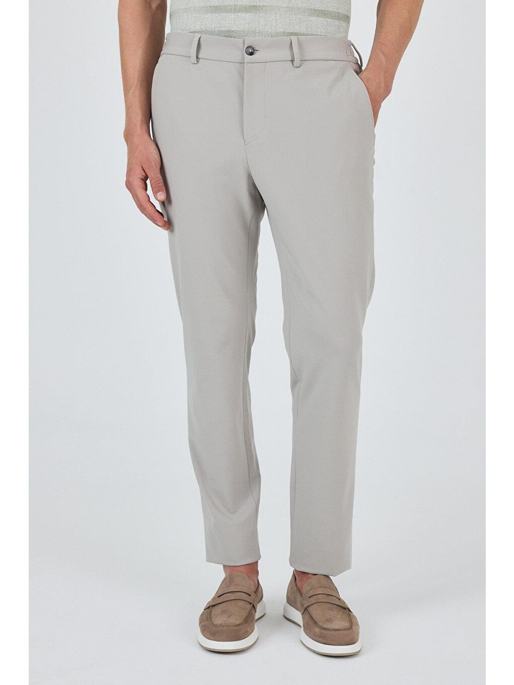 Bej Taş Rengi Esnek Yandan Cepli Casual Slim Fit Jogger Pantolon 1003250162