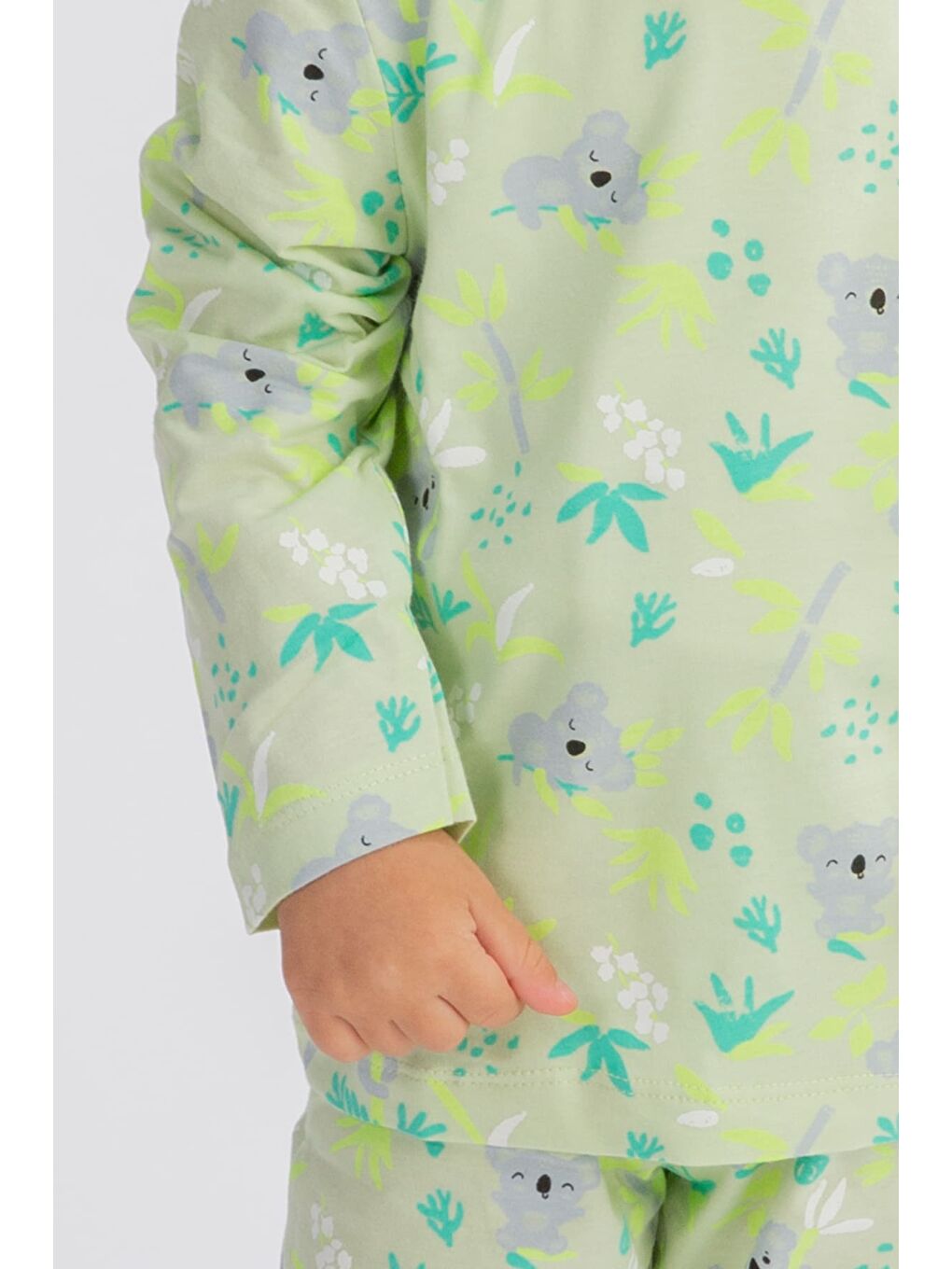 MRTUFFY Yeşil Erkek Çocuk Baskılı Pamuklu Pijama Takımı - 1