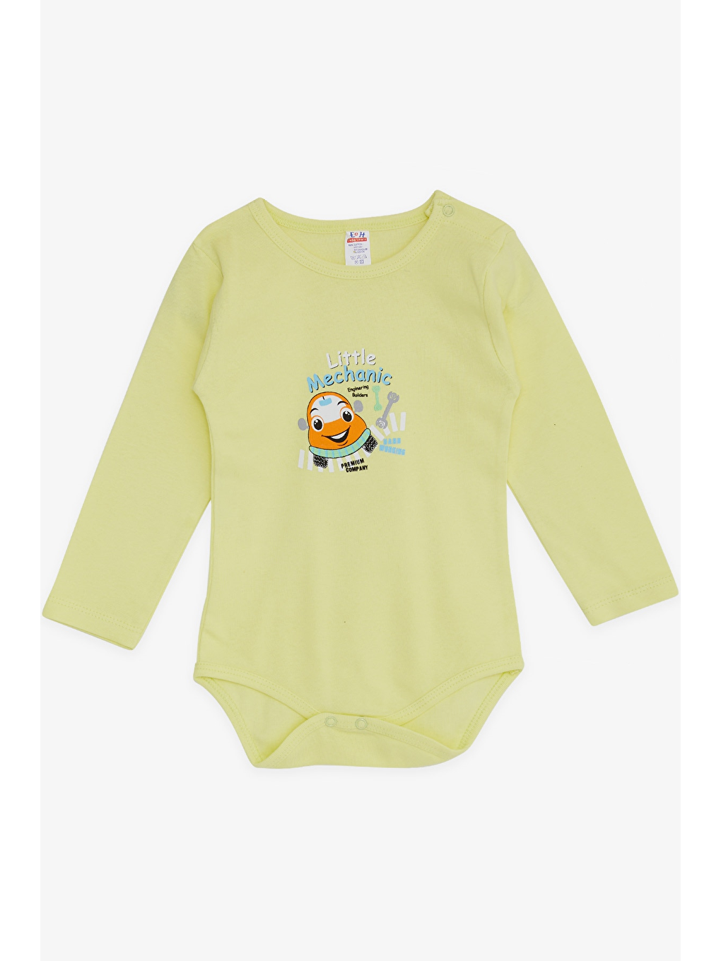 Breeze Erkek Bebek Çıtçıtlı Body Küçük Tamirci Fıstık Yeşili (9 Ay-3 Yaş)