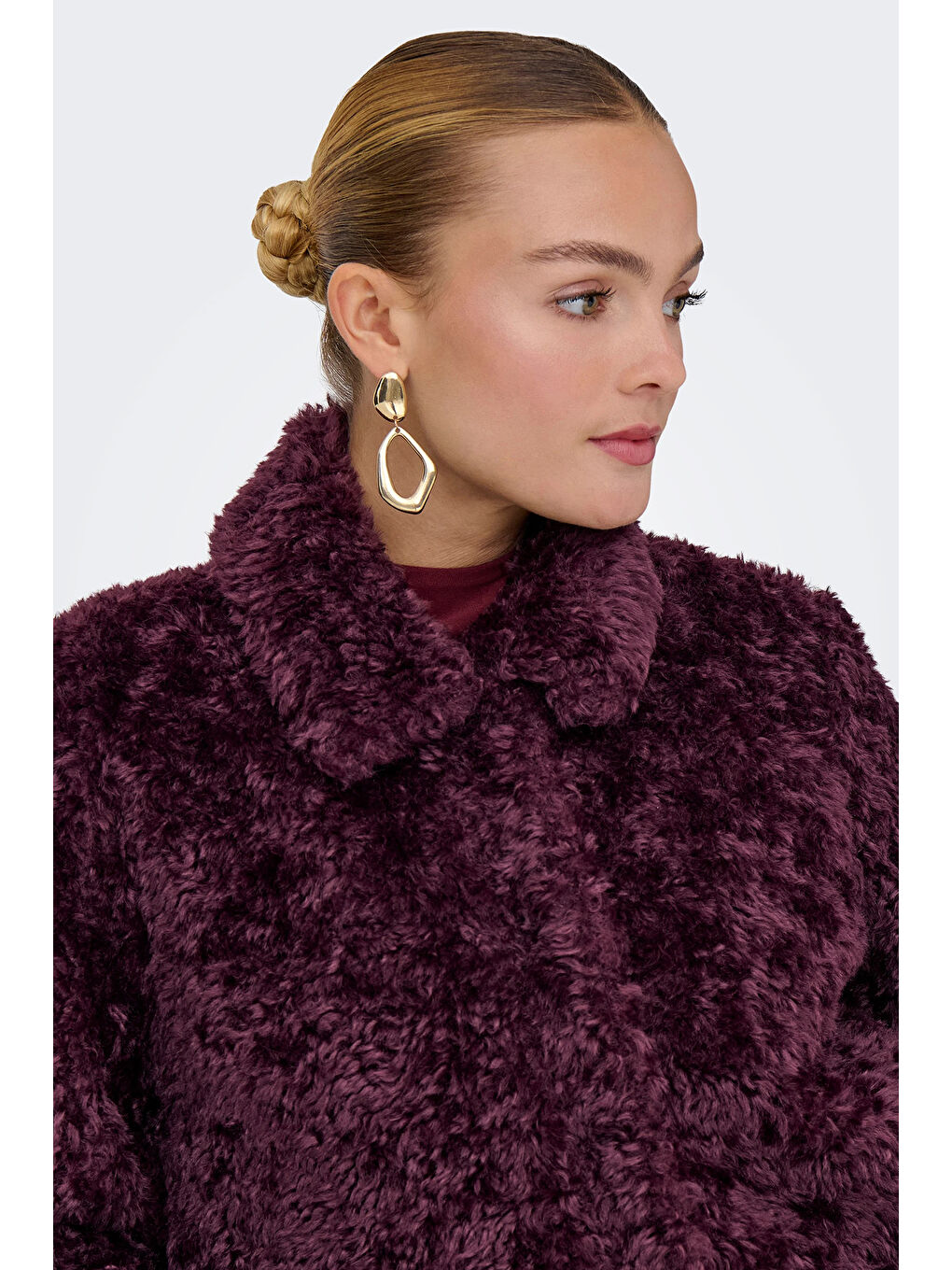 Kırmızı Onlginny Regular Fit Yumuşak Tüylü Mont 15352795-1