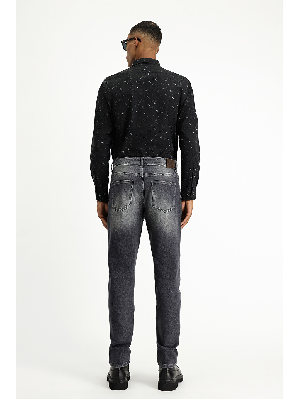 Gri Regular Fit Elastanlı Denim Jean Pantolon-3