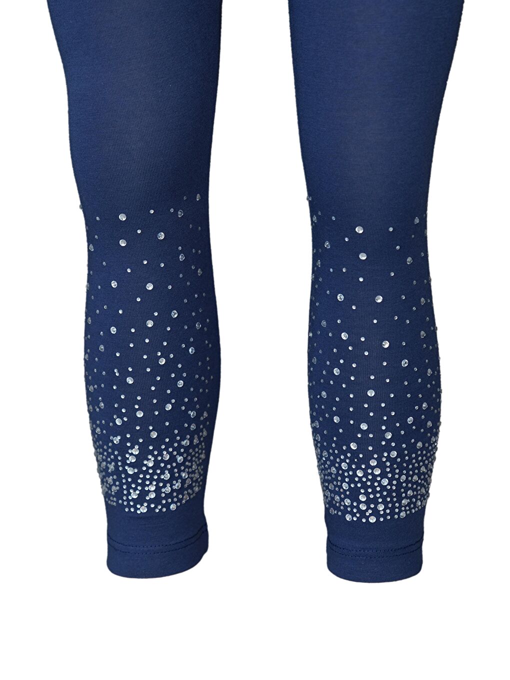 Açık Lacivert Kız Çocuk Serpme Taşlı Tayt-2