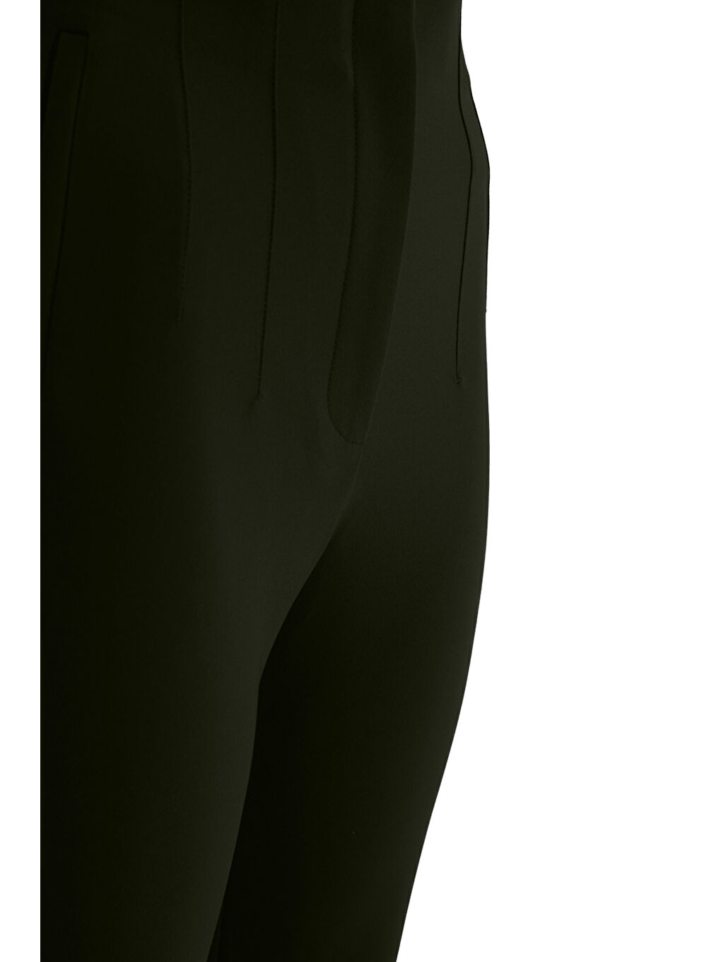 Haki Yüksel Bel Pantolon-1