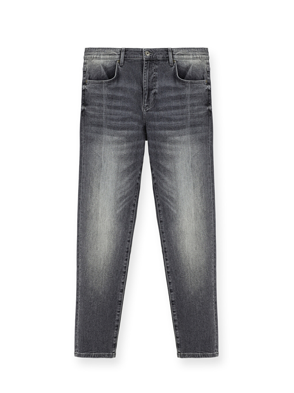 Gri Regular Fit Elastanlı Denim Jean Pantolon-5