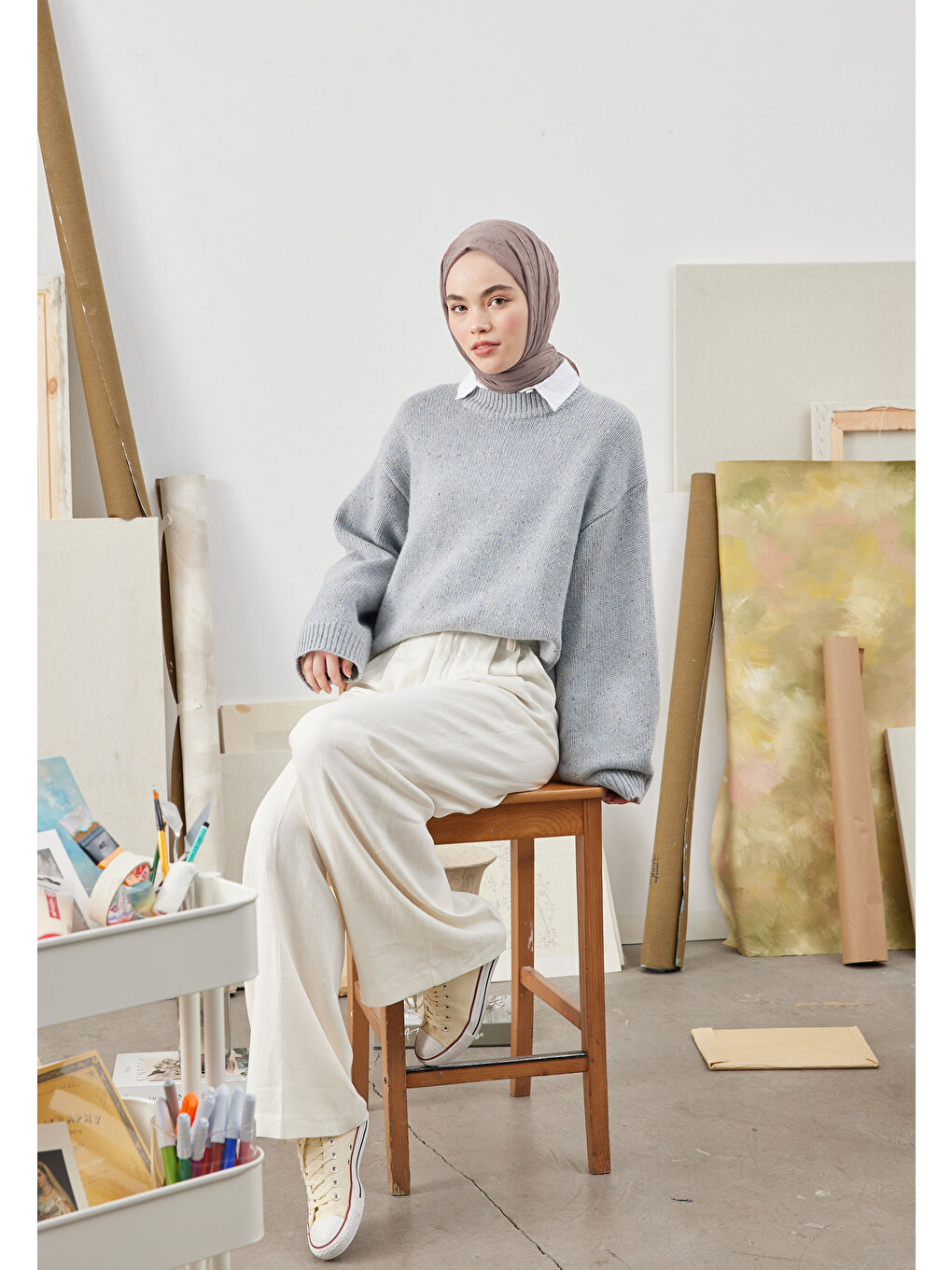 Kahverengi Bambu Şal Koyu Vizon