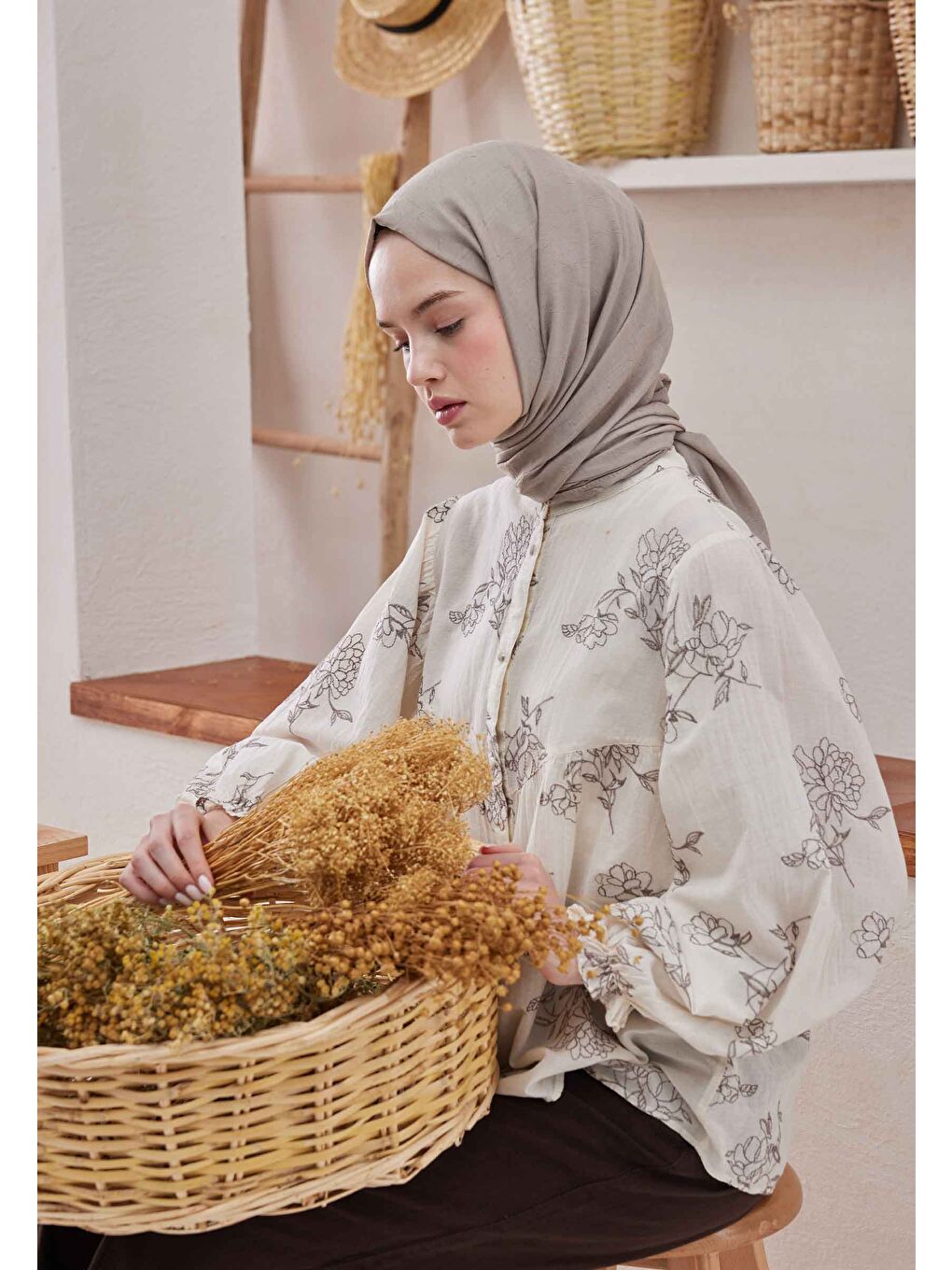 Kahverengi Bambu Şal Koyu Vizon-4