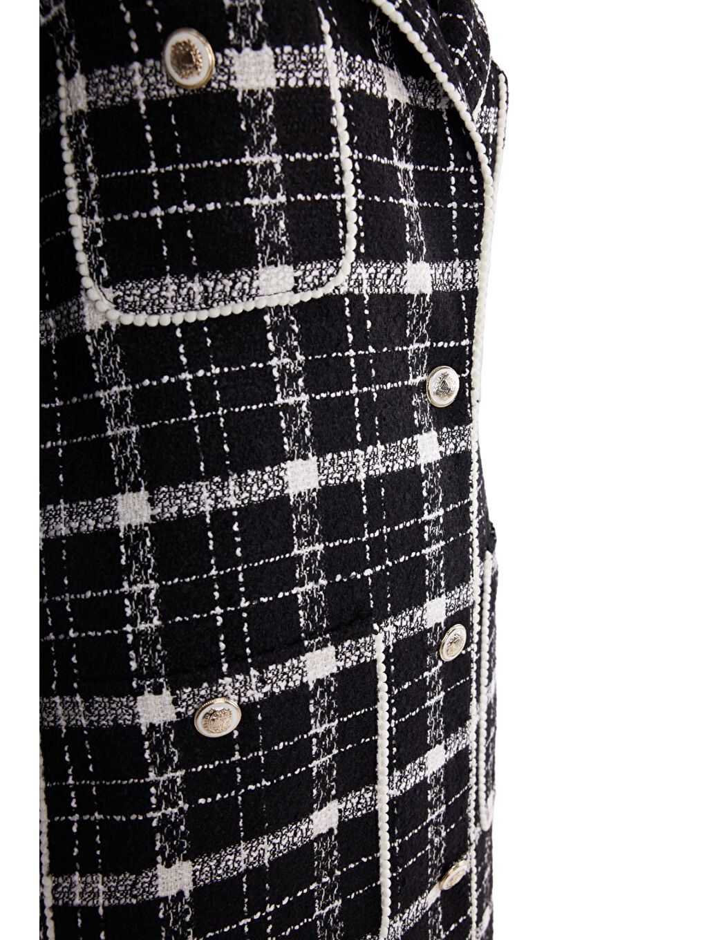 Siyah Biye Detaylı Ekose Kap-1