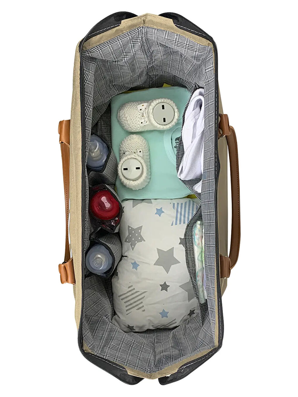 Byebye Mother Bag Anne Bebek Bakım ve Kadın Çantası Bej-3