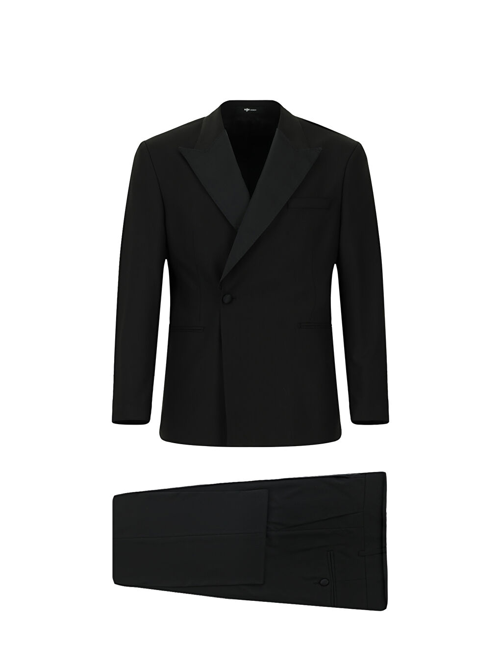 Siyah Oversize Ekstra Rahat Kalıp Sivri Yaka Kruvaze Smokin & Damatlık-4