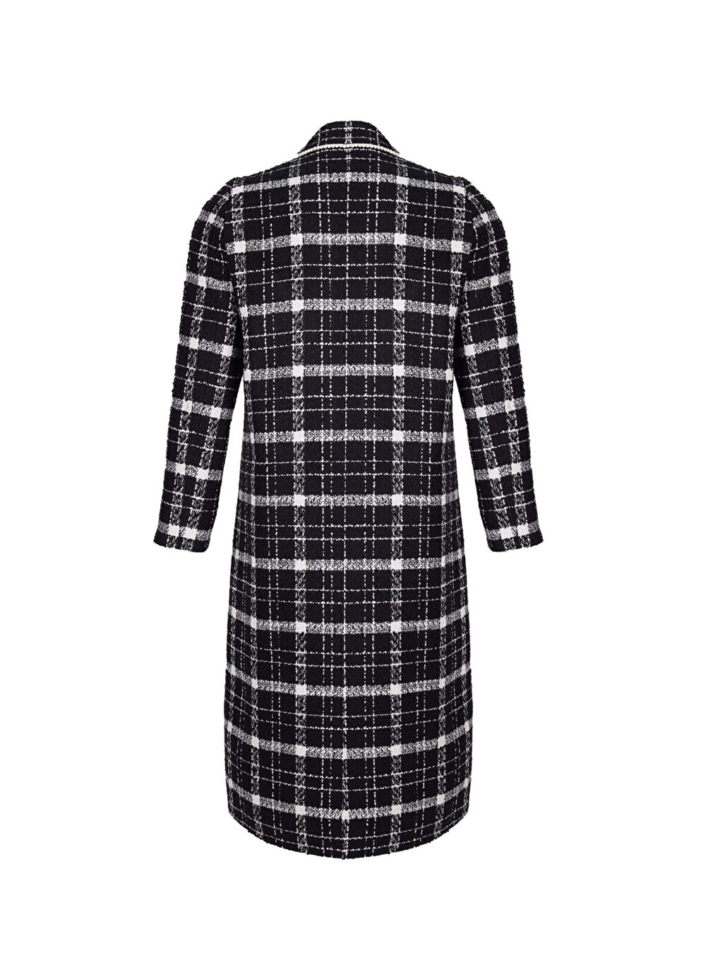 Siyah Biye Detaylı Ekose Kap-2