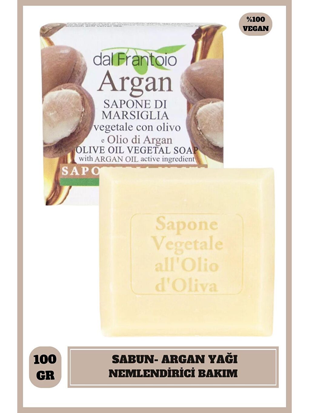 Nesti Dante Renksiz Sabun Dal Frantoio Argan Yağı Vegan Bakım 100 g