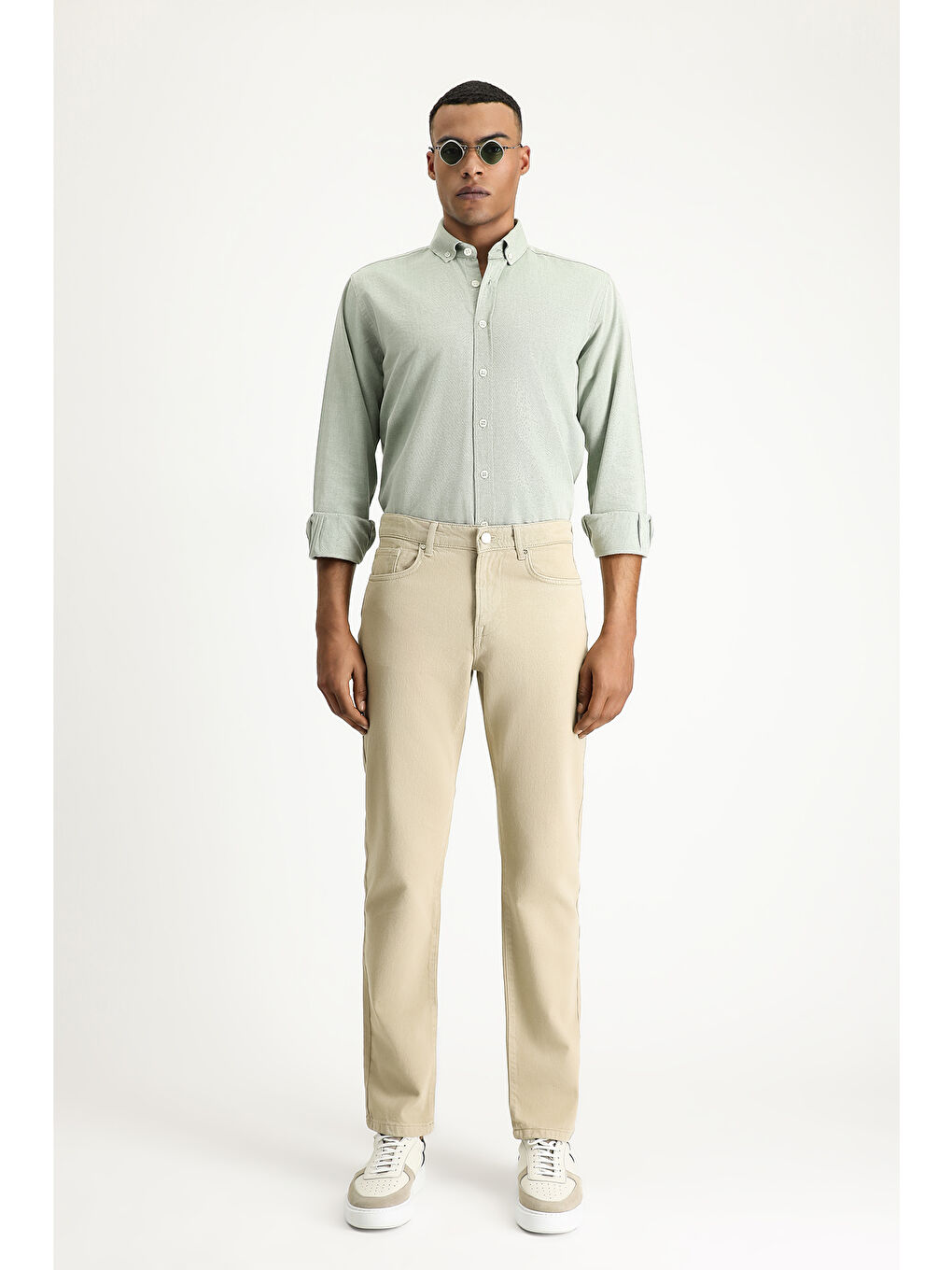 Kahverengi Regular Fit Denim Pamuk Pantolon-3