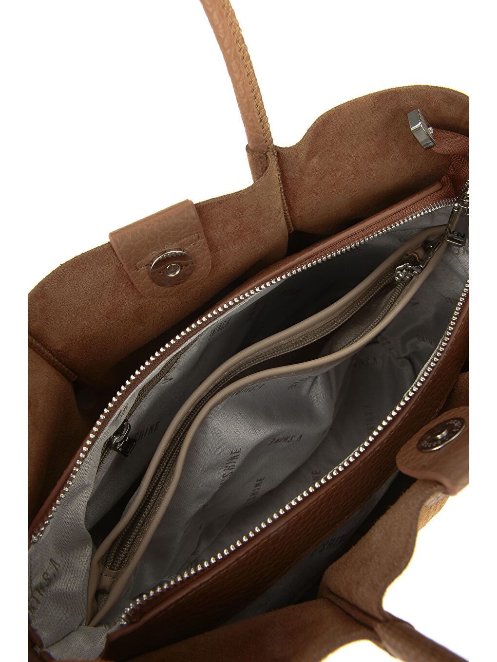 Kahverengi Kadın Hakiki Deri Omuz ve El Çantası 153979Z5010 Taba-3