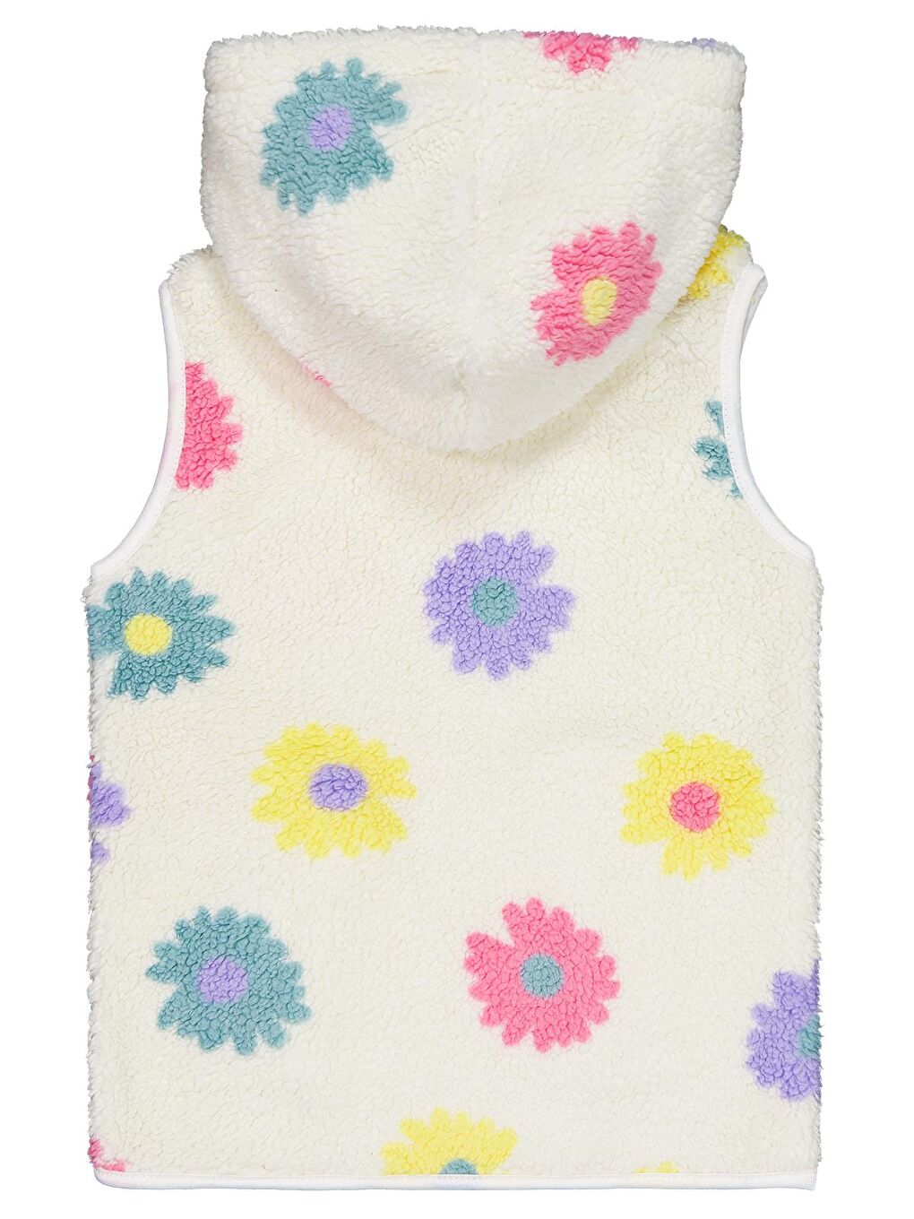 Girls Çiçek Desenli 2-5 Yaş Yelek - Ekru 4-5 Yaş-1