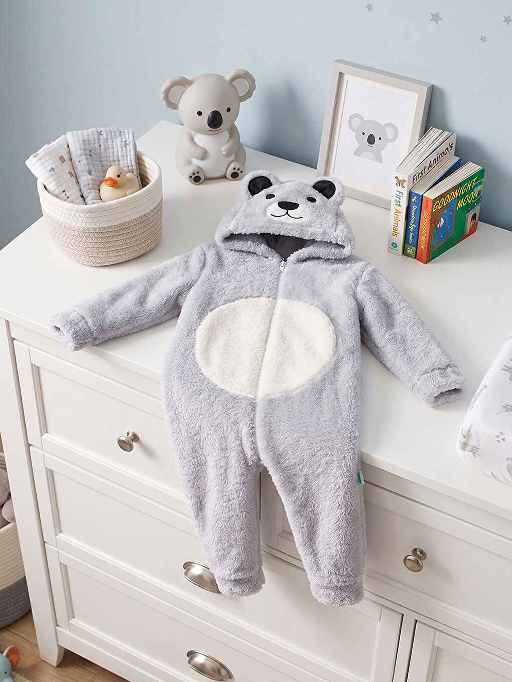 Welsoft Panda Gri Kız Çocuk Desenli Kışlık  Uyku Tulumu 1–6 Yaş-3