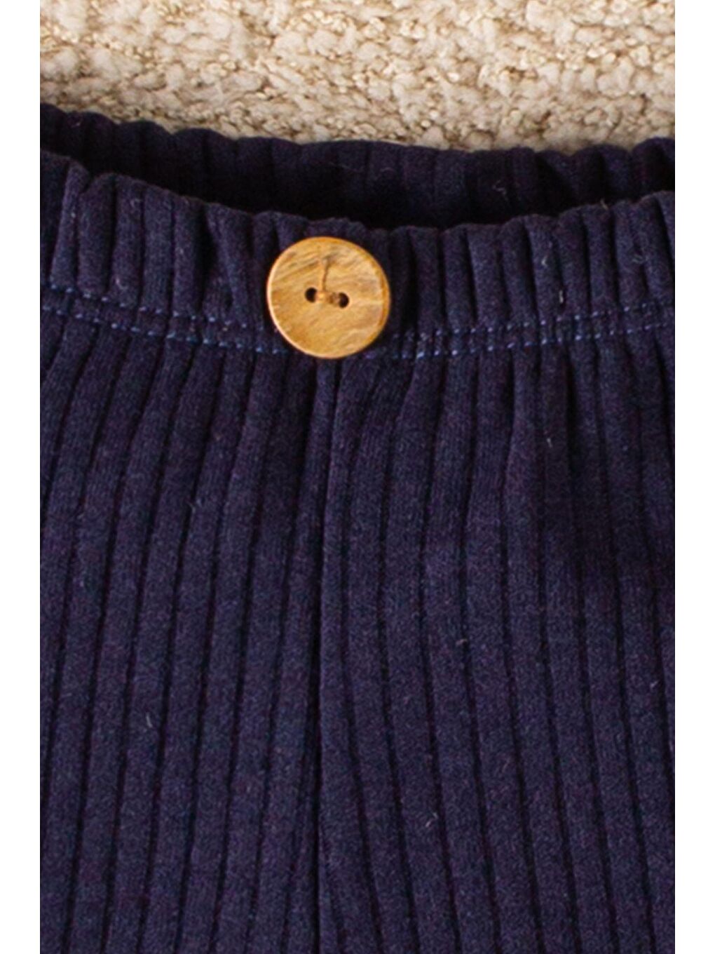 Lacivert Organik Kumaş Fitilli Alt Takım-1