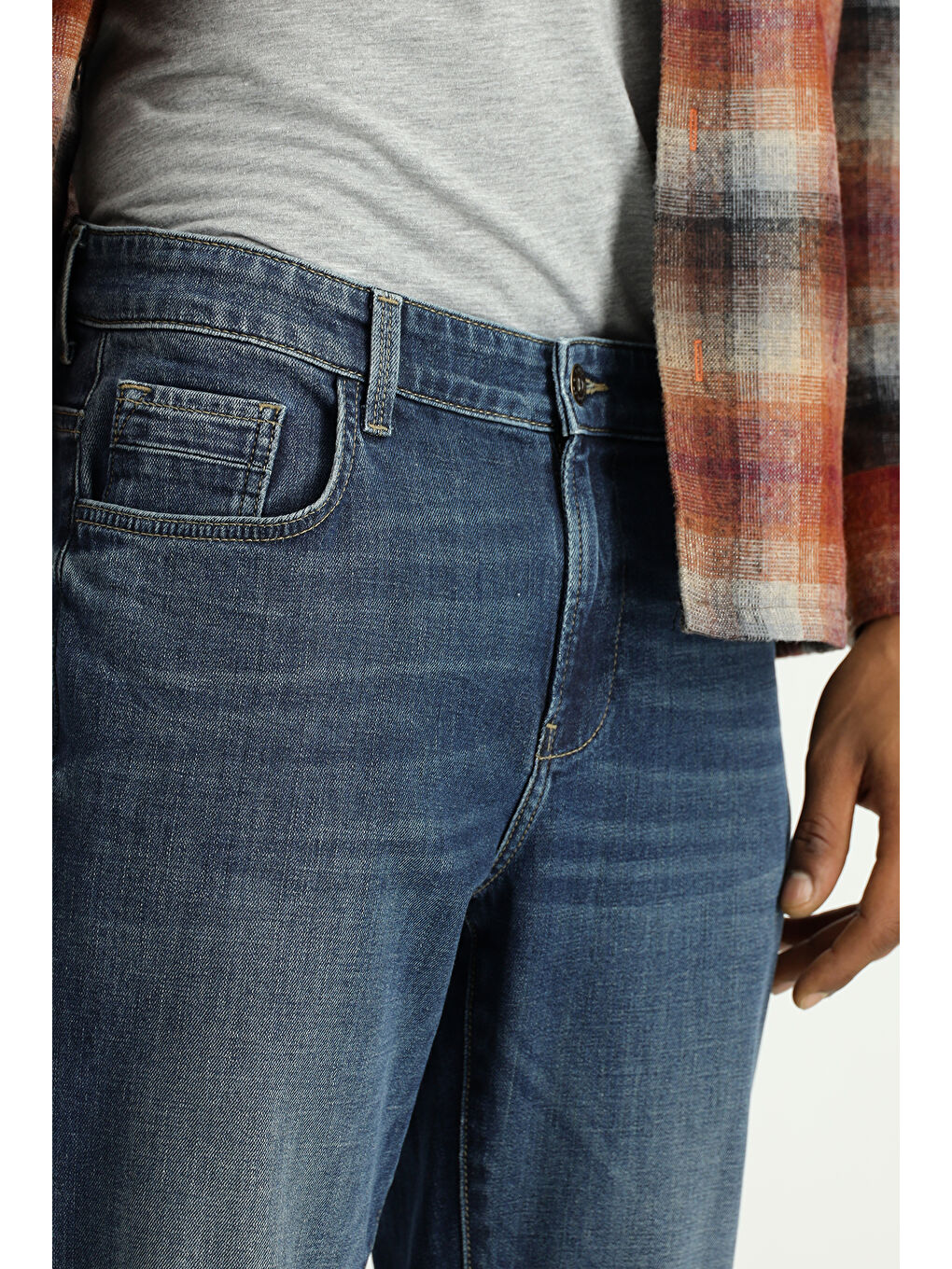 İndigo Slim Fit Dar Kesim Elastanlı Denim Jean Pantolon-3