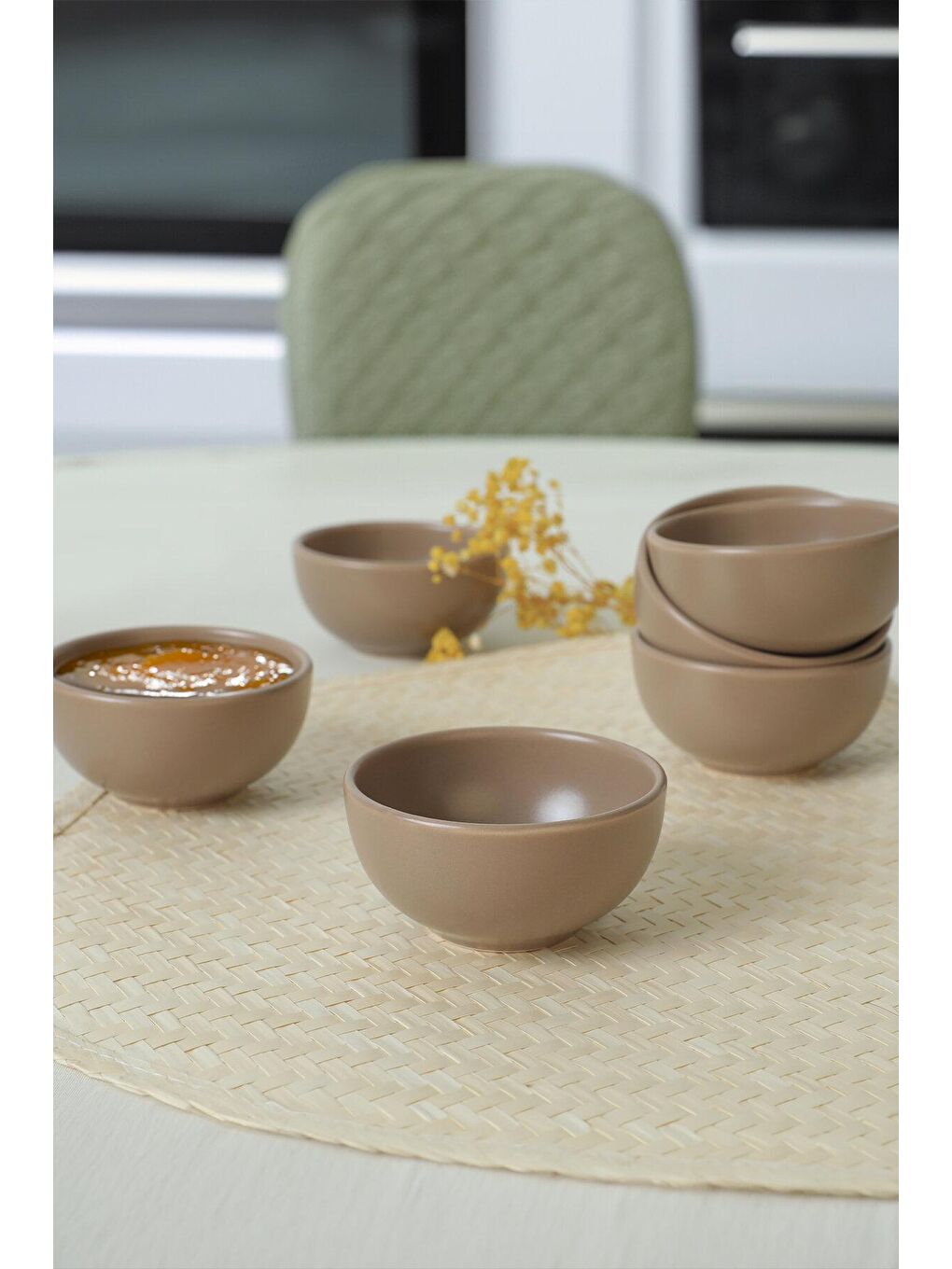 Kahverengi Mat Toprak Taupe Bulut Mini Çerezlik / Sosluk 8 Cm 6 Adet