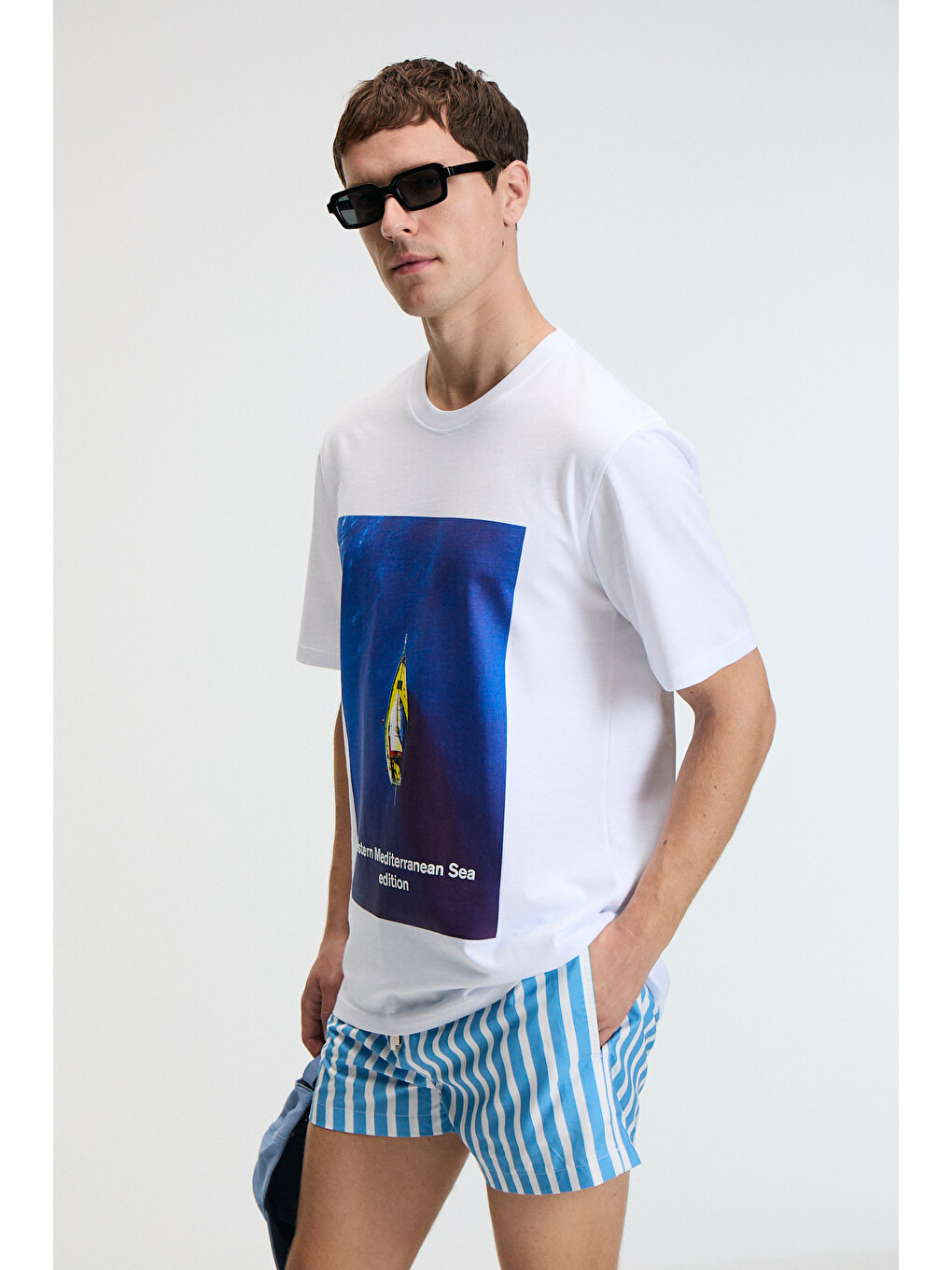 Zest Erkek %100 Pamuk Oversize Fit Baskılı Kısa Kollu Yuvarlak Yakalı Beyaz T-shirt-2