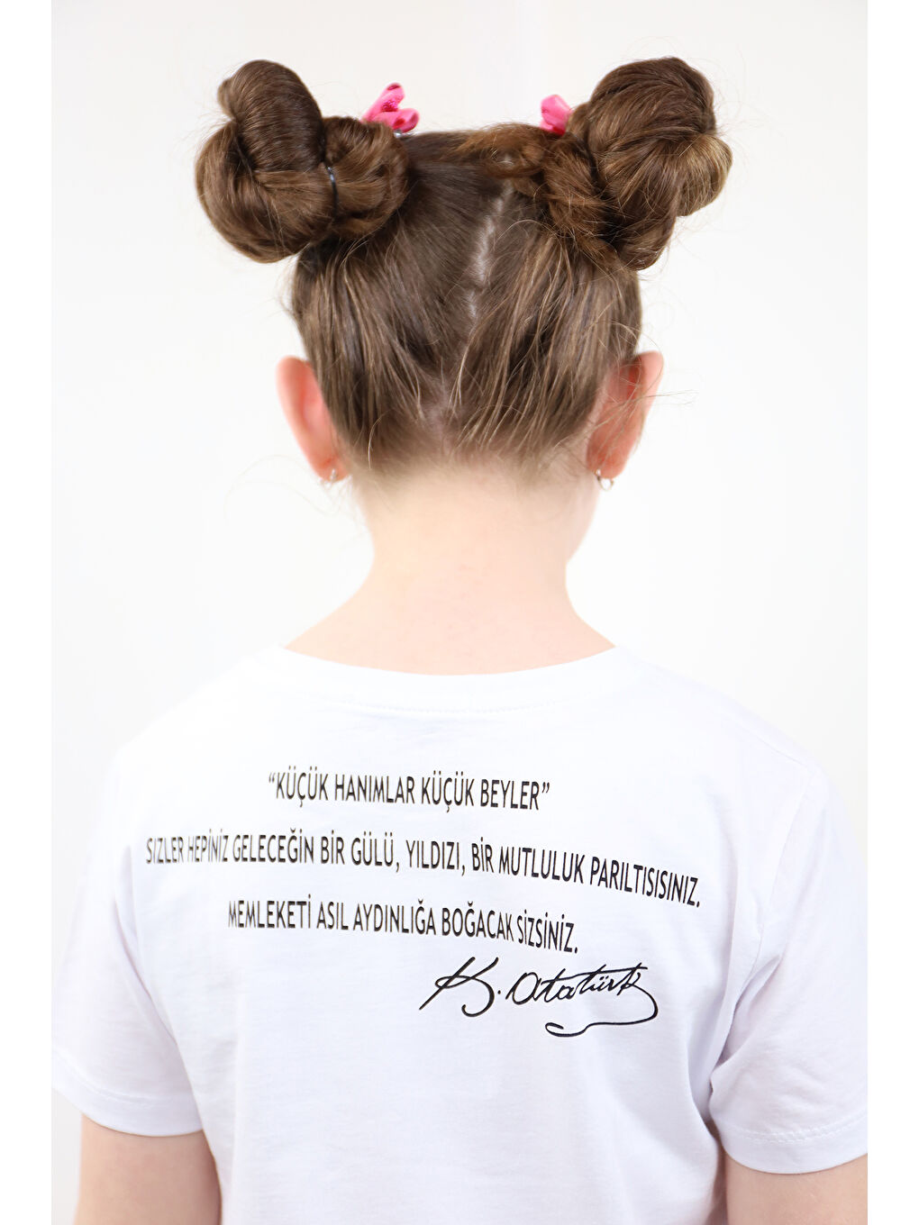 Beyaz Unisex Çocuk 23 Nisan Baskılı Tişört