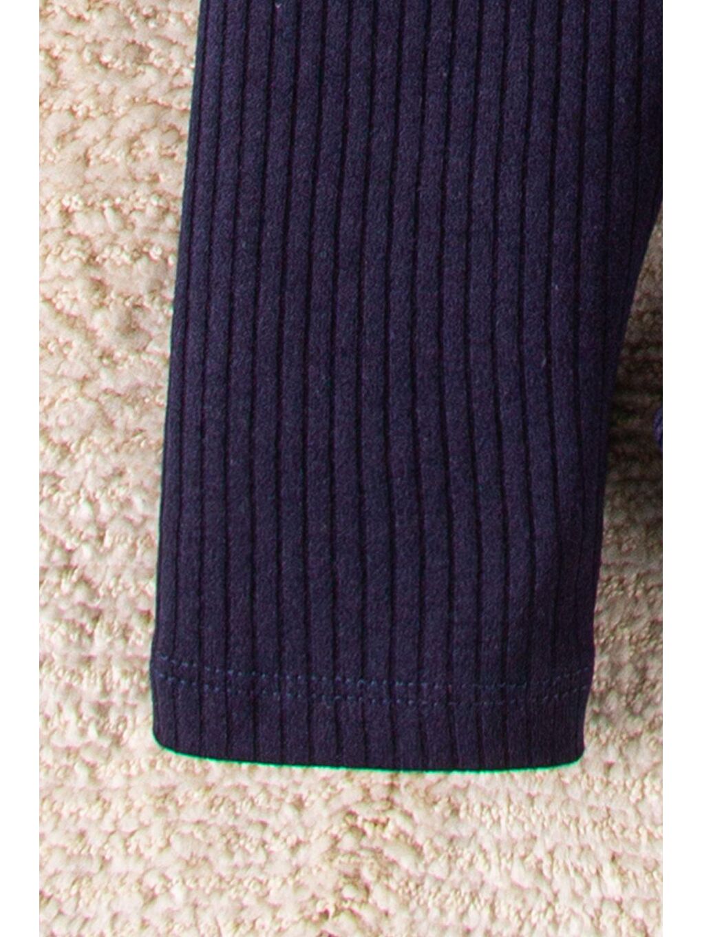 Lacivert Organik Kumaş Fitilli Alt Takım-3