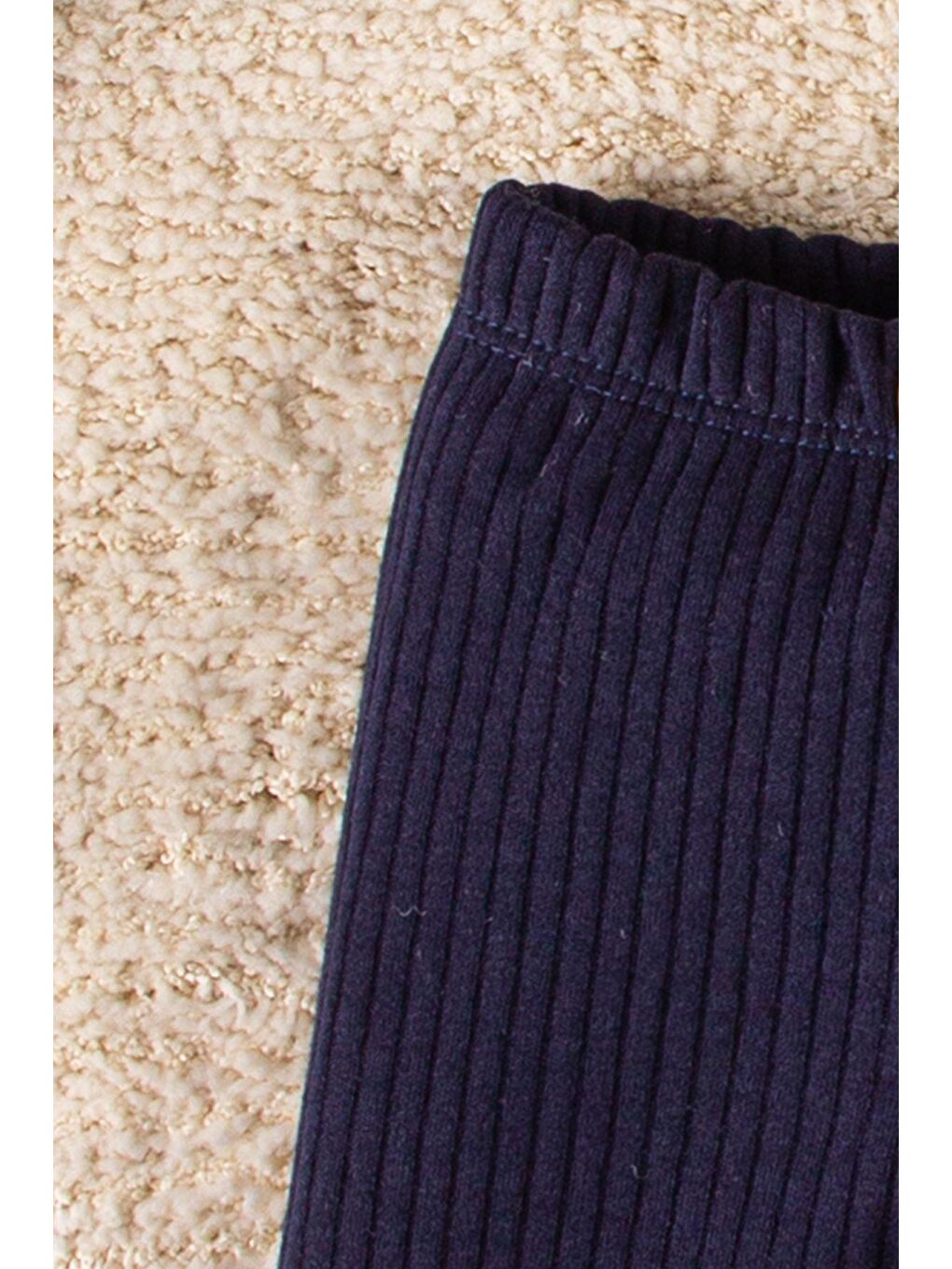 Lacivert Organik Kumaş Fitilli Alt Takım-4