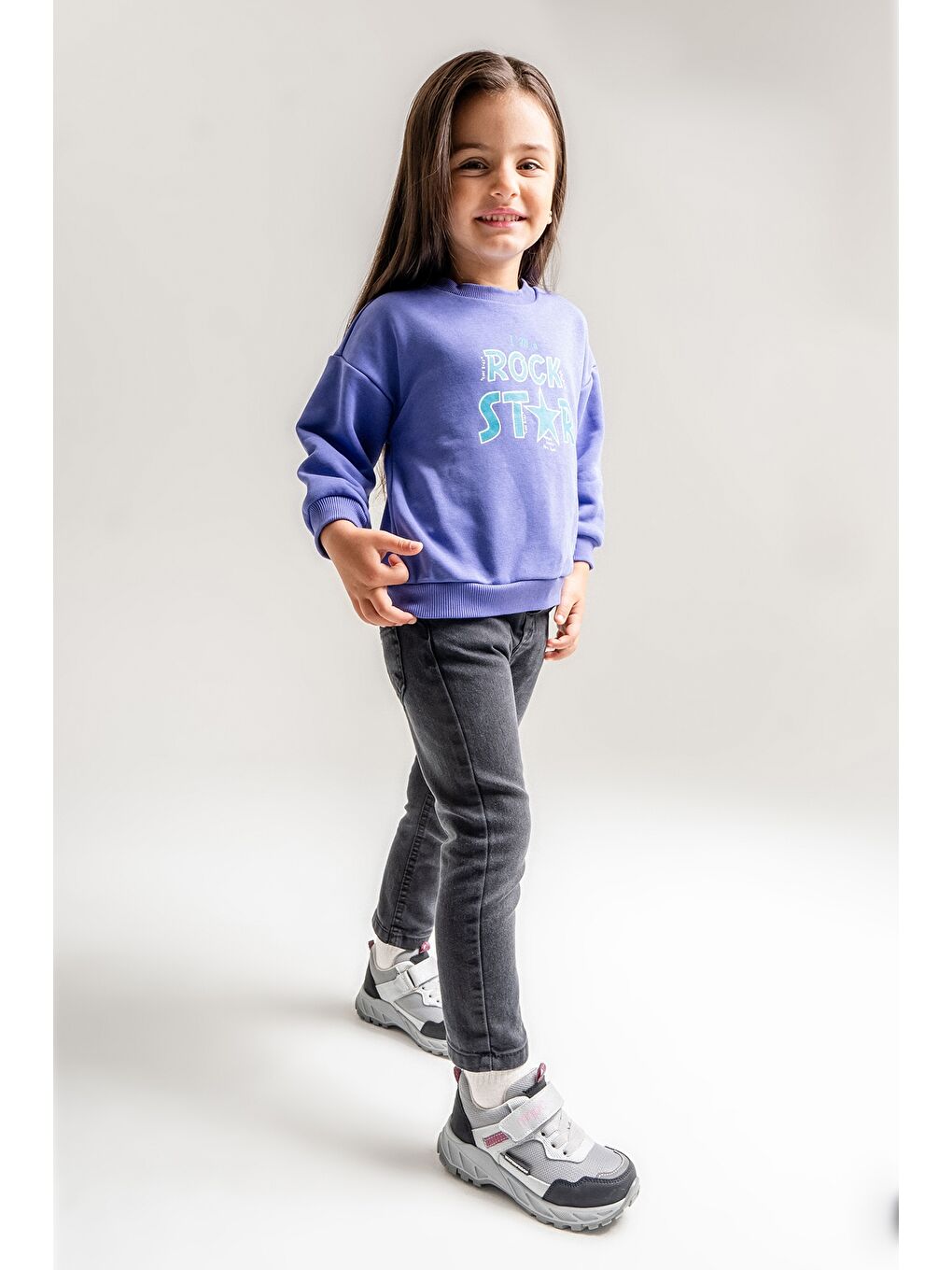 Kız Çocuk Gri-Pembe Su Geçirmez Anatomik Outdoor Ayakkabı-1