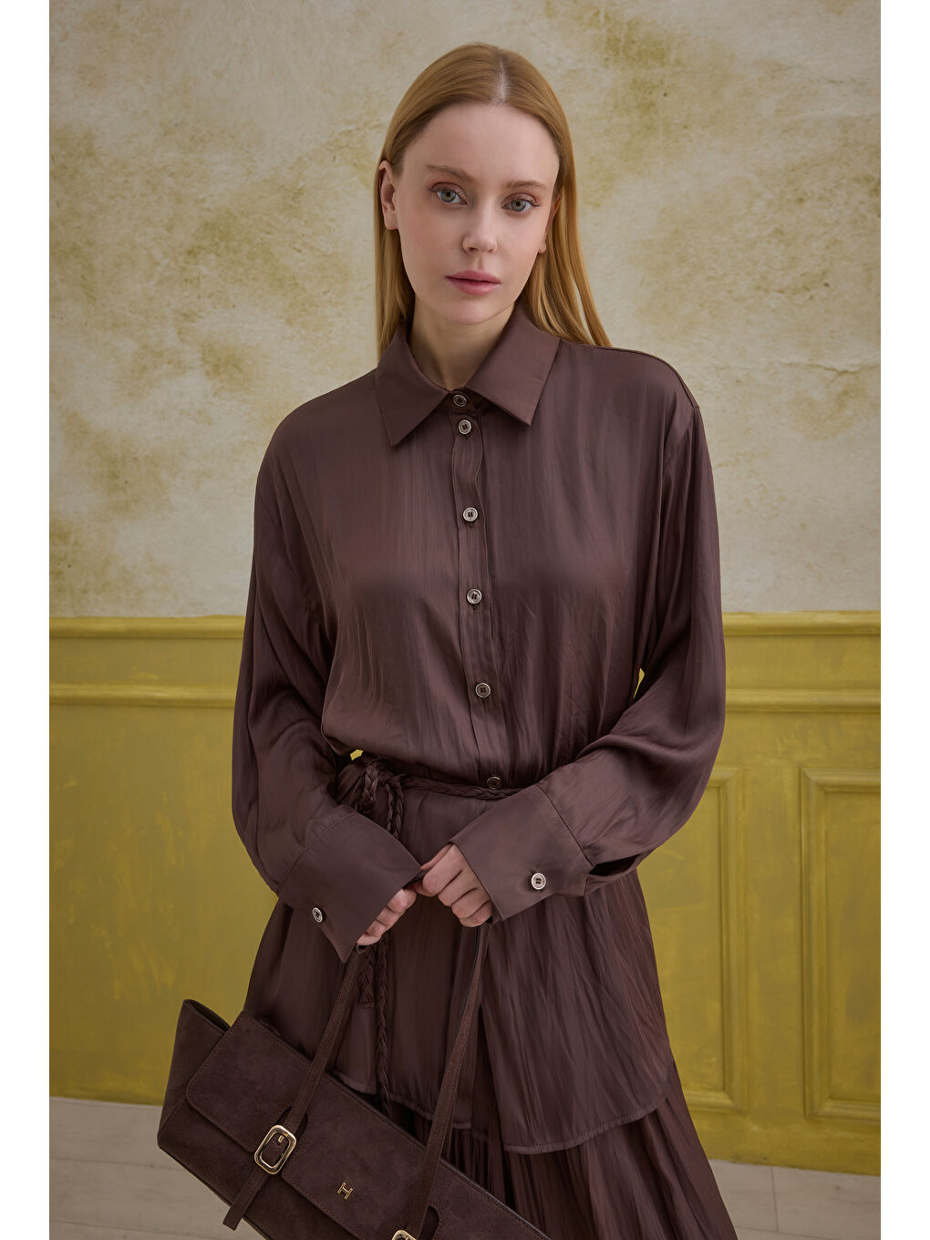 Kahverengi Dökümlü Takım Kahve-2