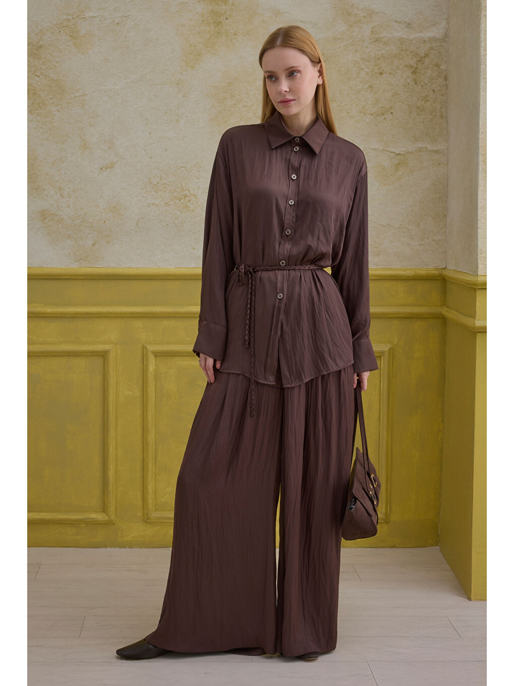 Kahverengi Dökümlü Takım Kahve-3