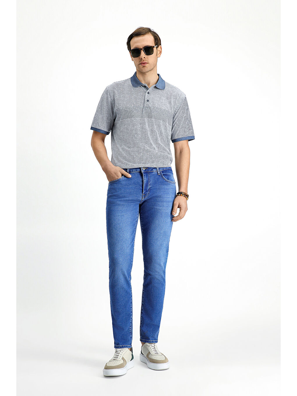 İndigo Slim Fit Dar Kesim Elastanlı Denim Pantolon