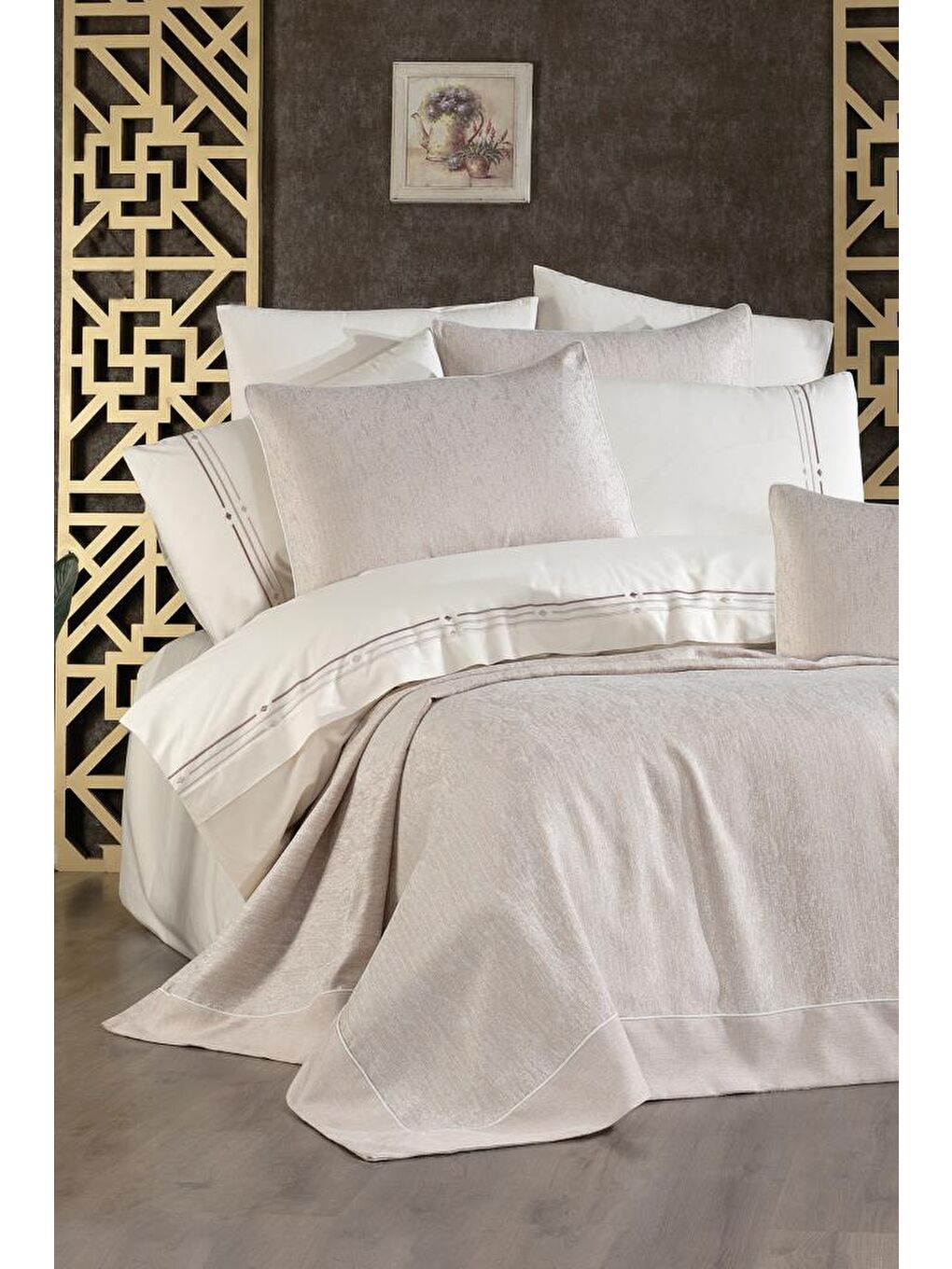 Zülal 10 Parça Çeyiz Seti Bej