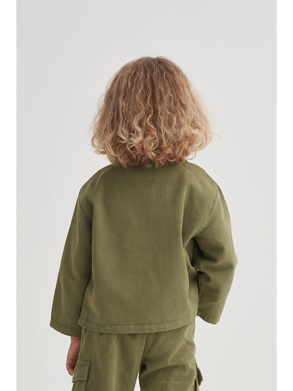 Yeşil Gabardin Ceket 2-7 Yaş Olive-1