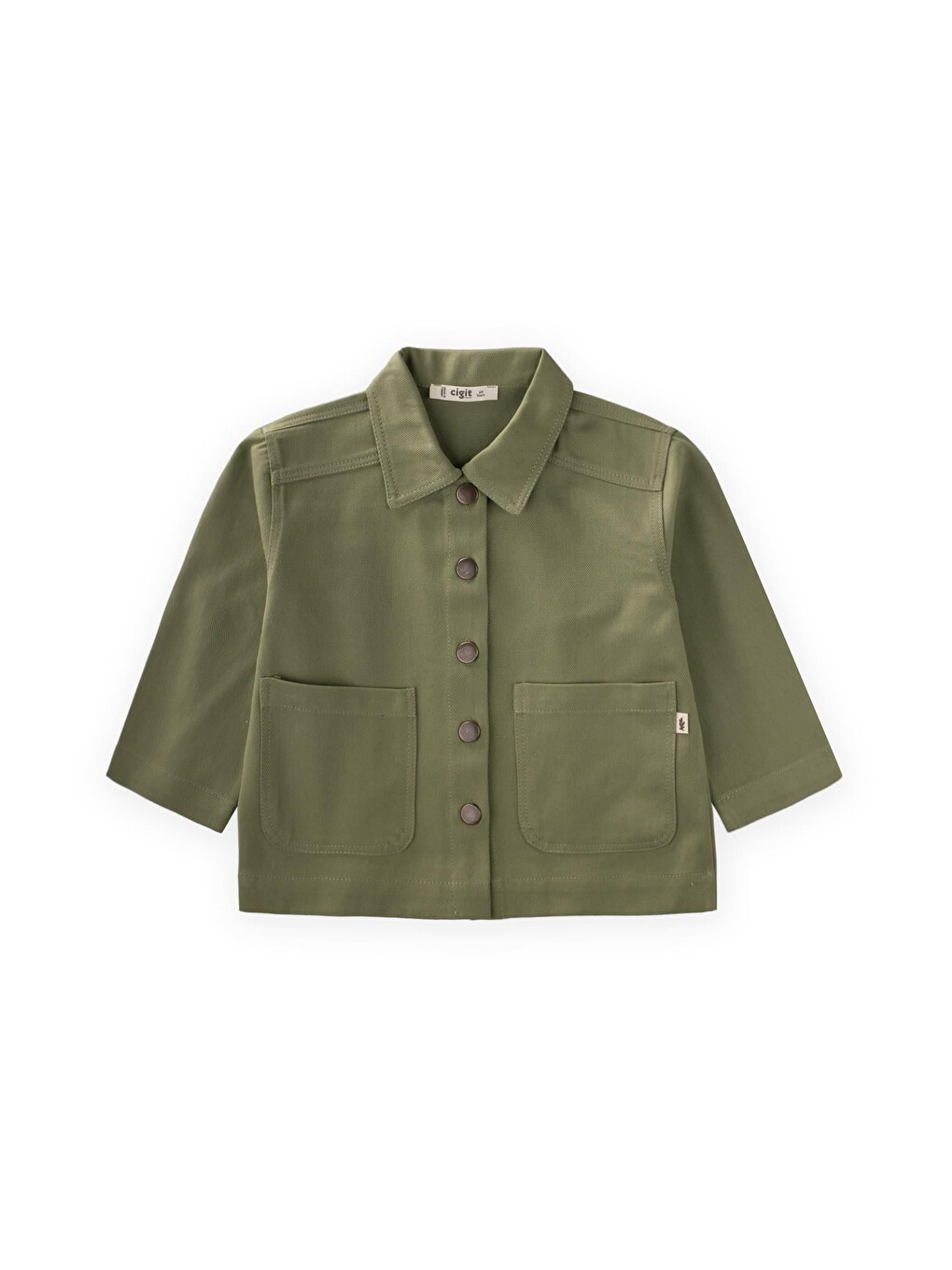 Yeşil Gabardin Ceket 2-7 Yaş Olive-2