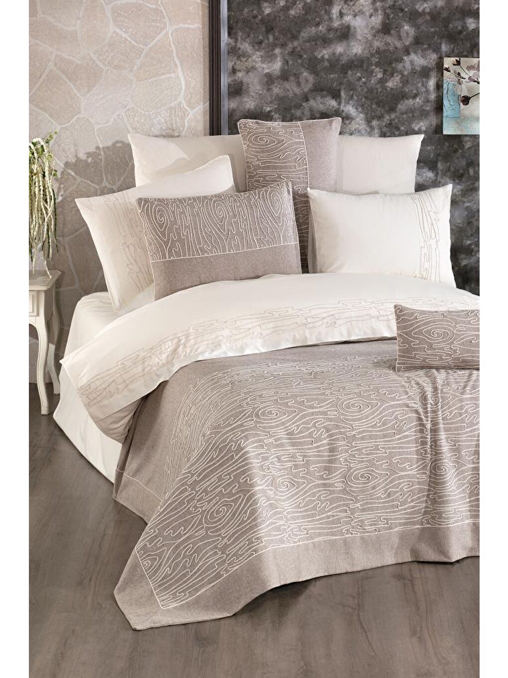 Naturel 10 Parça Çeyiz Seti Bej